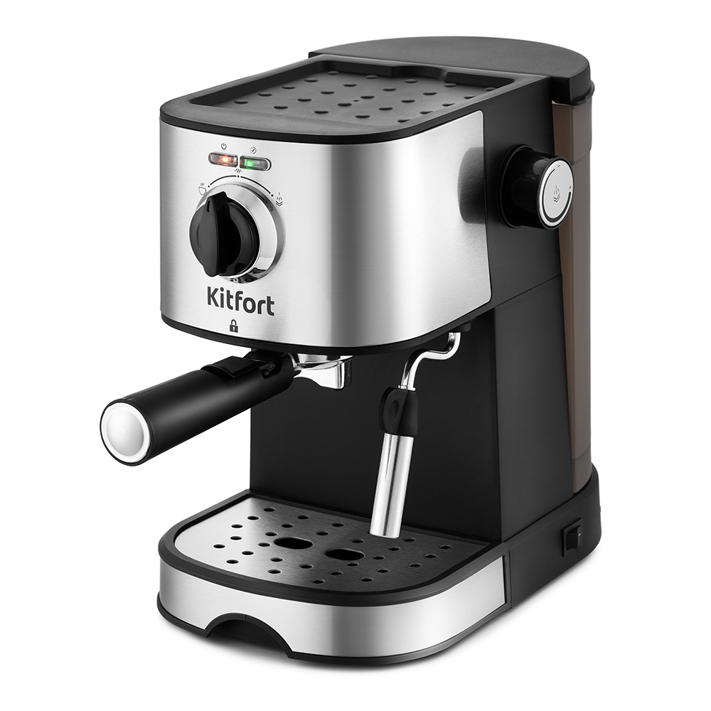 Изображение товара Кофеварка Kitfort 18.5x30x28.5 цвет серебристый