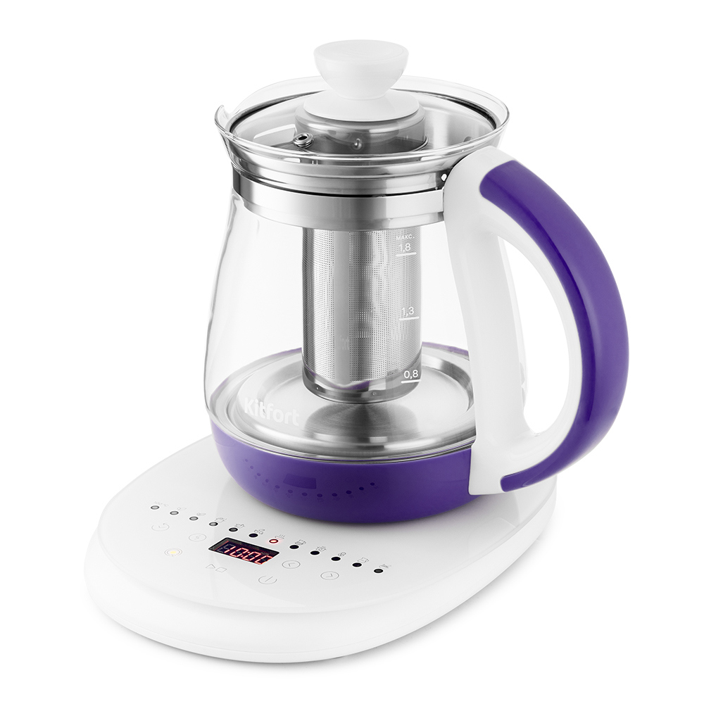 Изображение товара Электрический чайник Kitfort КТ-6130-1 1.8 л стекло фиолетовый с программами приготовления