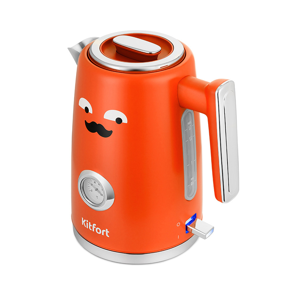 Изображение товара Электрический чайник Kitfort КТ-6144-3 1.7 л нержавеющая сталь красный дизайн