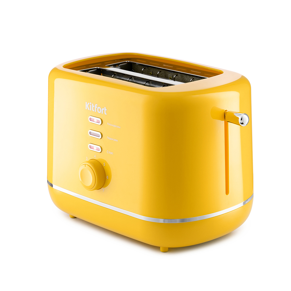 Изображение товара Тостер Kitfort Кт-2050-5 желтый с широкими слотами и регулируемой степенью обжарки