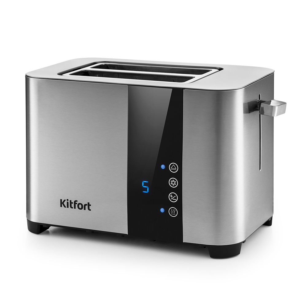 Изображение товара Тостер Kitfort КТ-2047 серебристый сенсорное управление широкий слот поджаривание