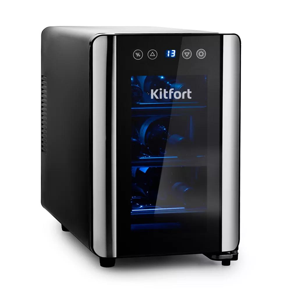 Изображение товара Винный шкаф Kitfort КТ-2401 6 бутылок черный с сенсорным управлением