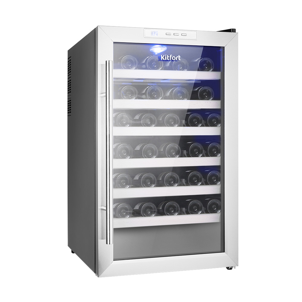 Изображение товара Винный шкаф Kitfort КТ-2410 на 28 бутылок серебристый
