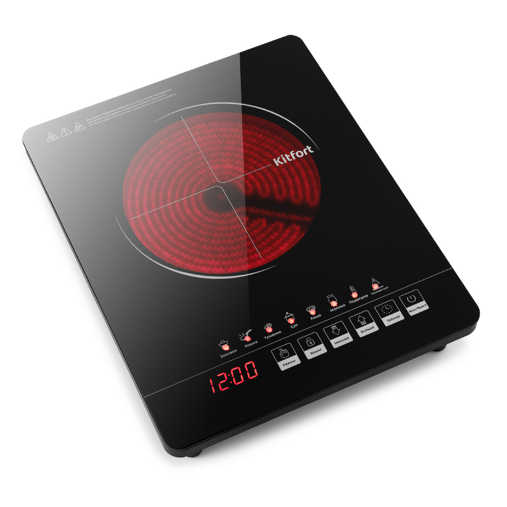 Изображение товара Электрическая настольная плита Kitfort КТ-132 28 см 1 конфорка черная