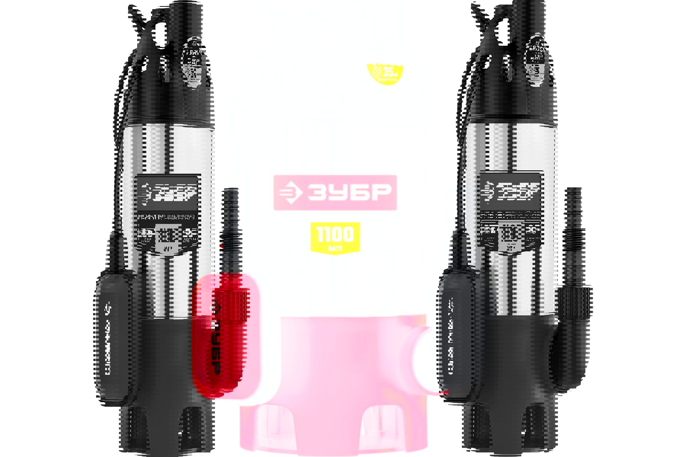 Изображение товара Насос погружной дренажный Зубр Нпг-м3-1100-с грязная вода расход 15000 л/ч