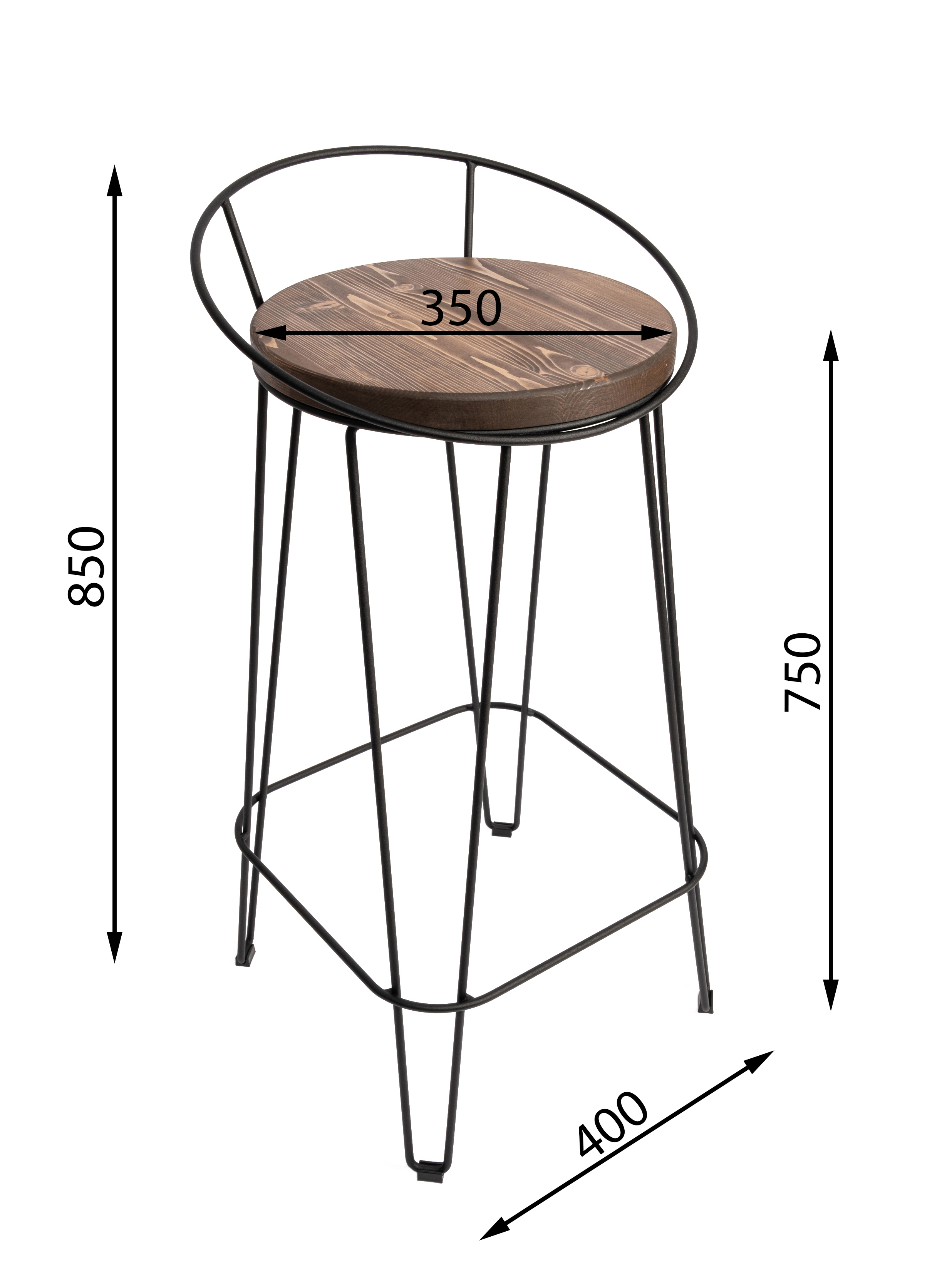 Изображение товара Барный стул Ilwi Mbl 40x85x40 см цвет коричневый