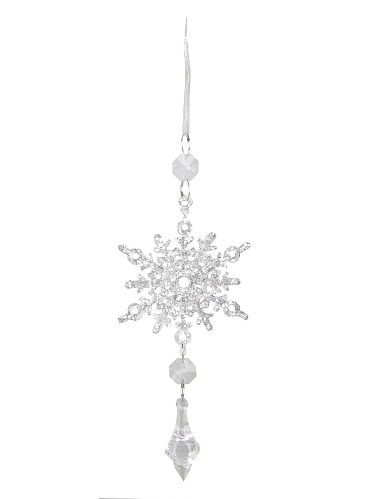 Изображение товара Елочная игрушка Снежинка Зимняя сказка SYYKLA-191921 18 см х 7.5 см розовый