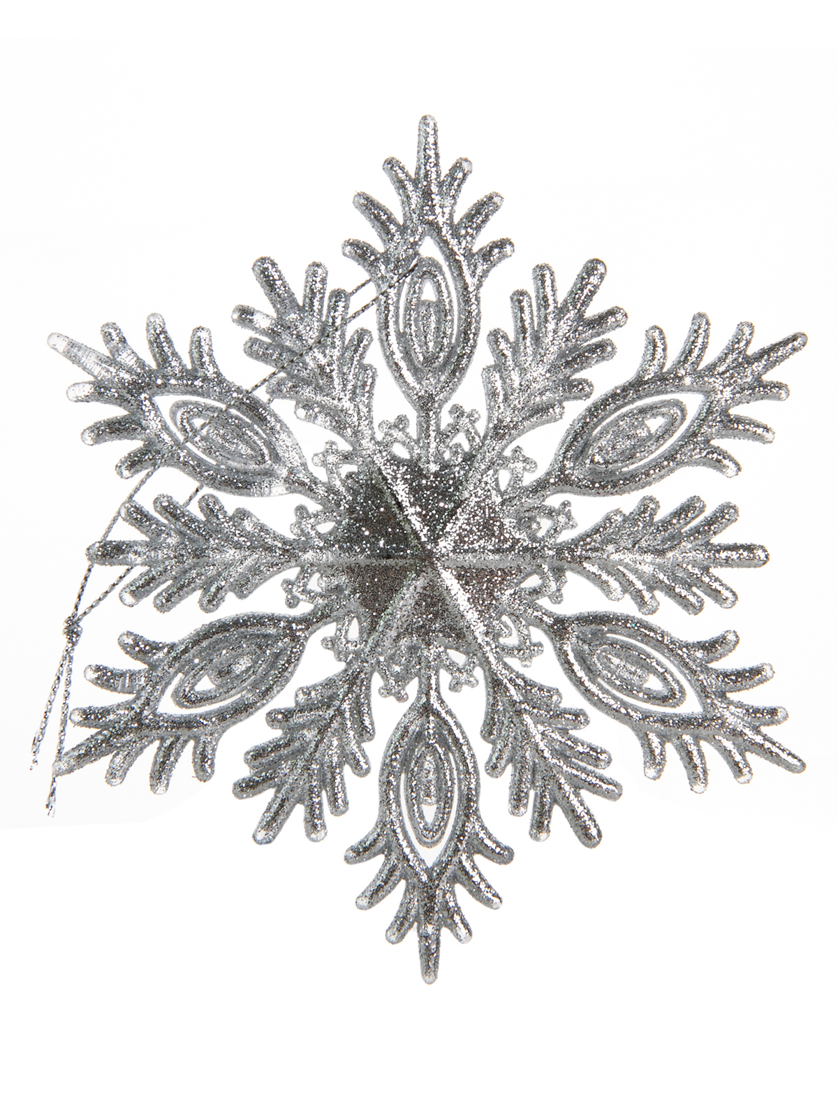 Изображение товара Елочная игрушка Снежинка Зимняя сказка SYYKLA-1919116 12.5 см х 12.5 см серый / серебристый