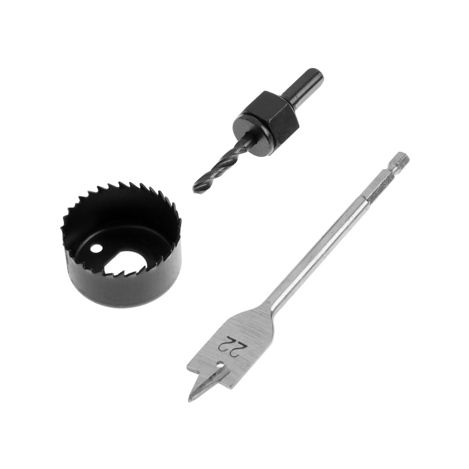 Изображение товара Набор для врезки замков Тундра 1119740 с сверлом 48 мм и кольцевой пилой