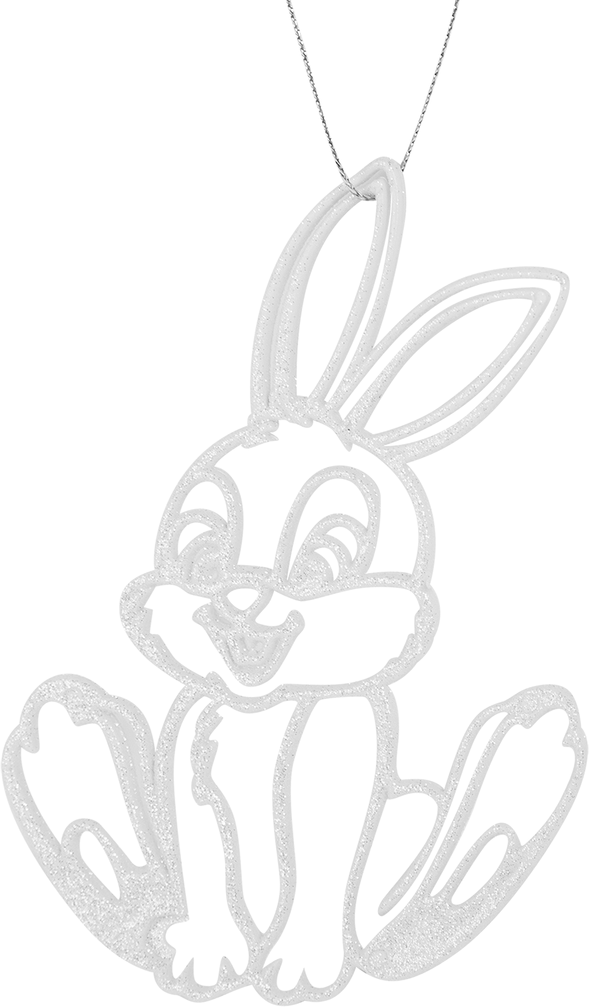 Изображение товара Новогоднее украшение Зайчик 12x8.5 см цвет белый