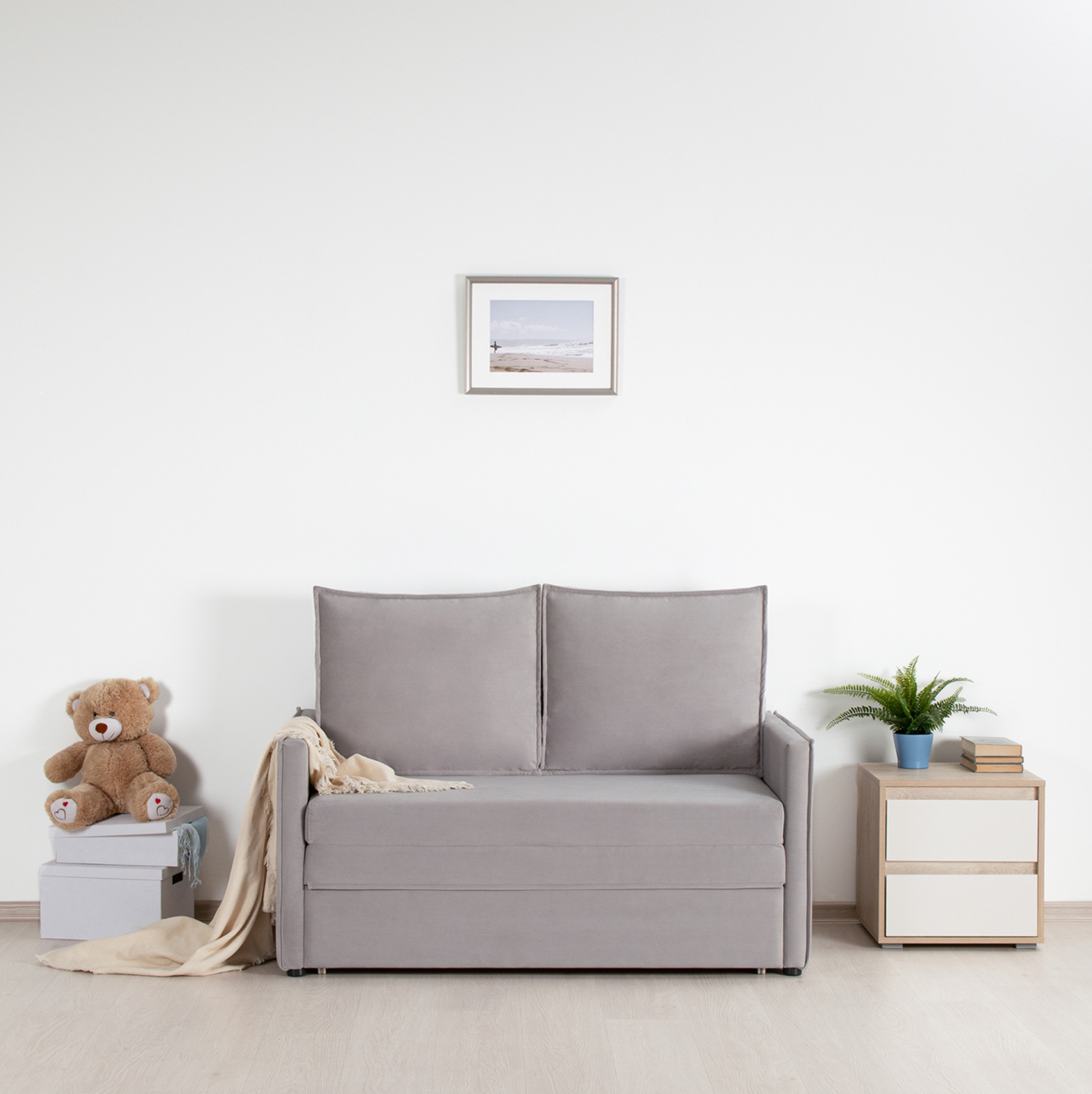 Изображение товара Диван раскладной MOBI смоук 01.01 светло-серый компактный стильный мебель для дома и кухни