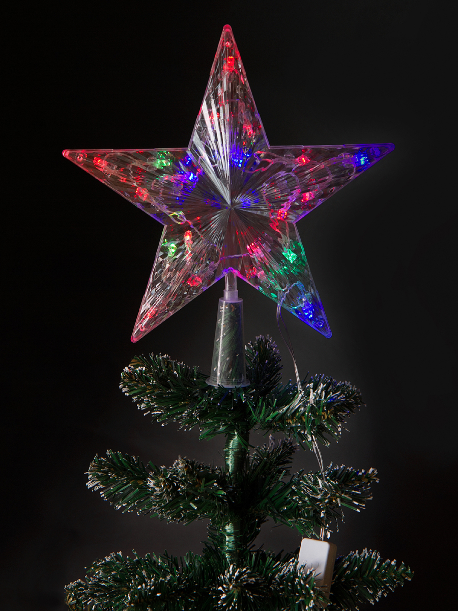Изображение товара Звезда светящаяся на елку 22 см разноцветная Зимняя сказка