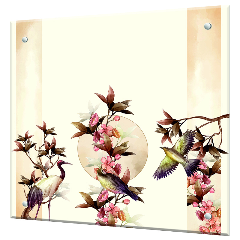 Изображение товара Защитный экран Borntoprint Японская живопись из закаленного стекла 50x50 см