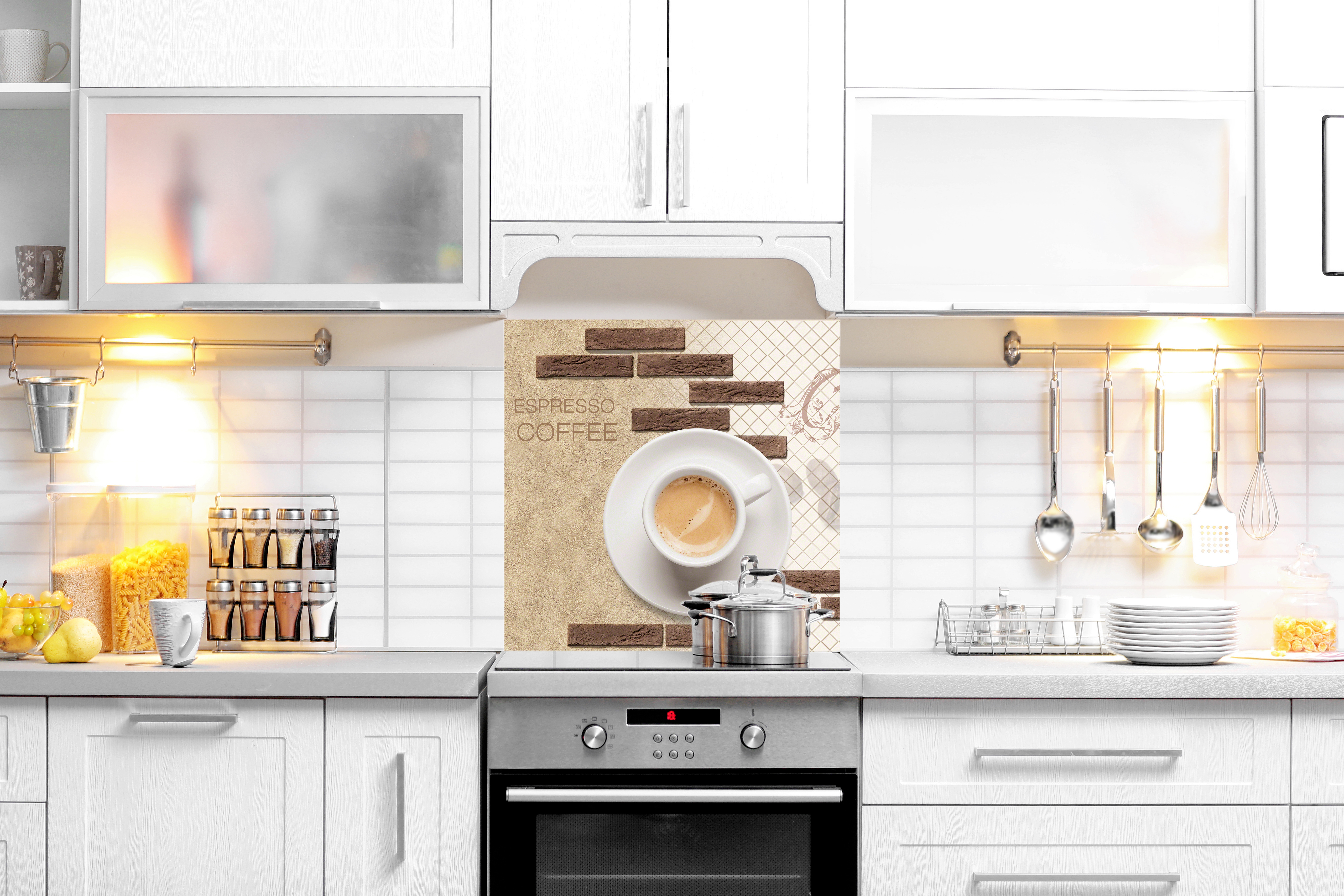 Изображение товара Защитный экран Borntoprint Кофе Эспрессо 50x50 см закаленное стекло