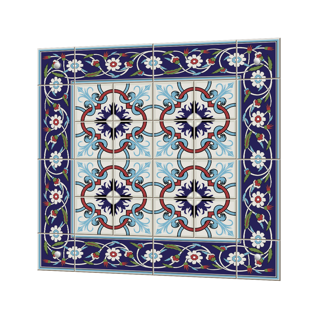 Изображение товара Защитный экран Borntoprint Португальская плитка 50x50x0.4 см закаленное стекло цвет прозрачный