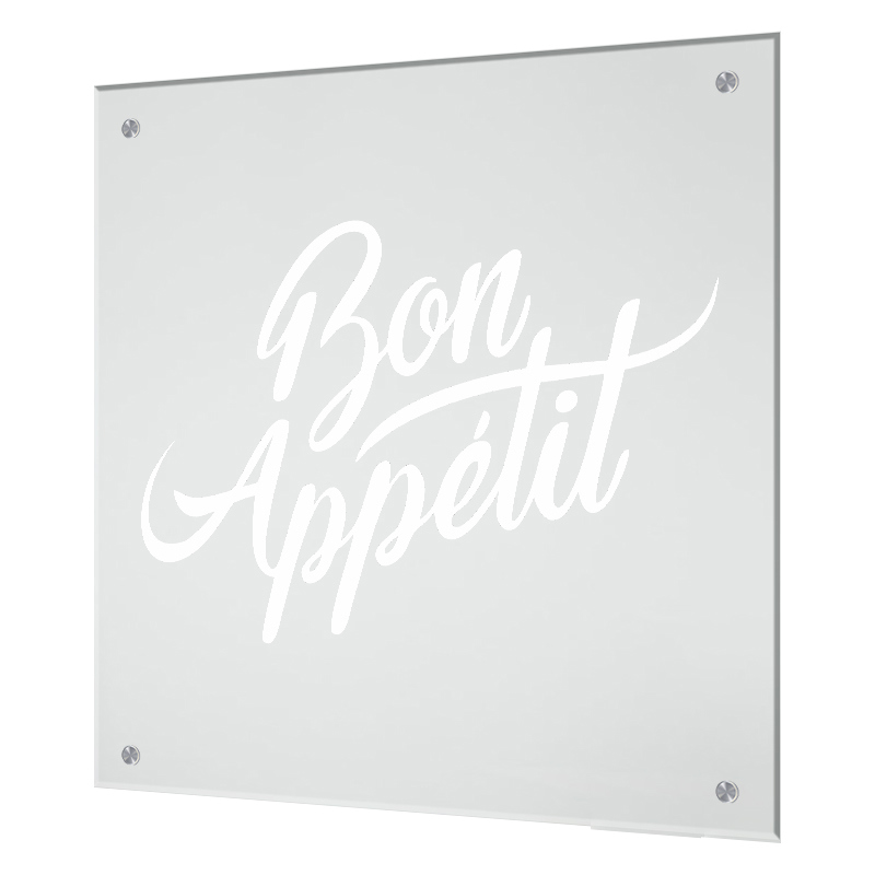Изображение товара Защитный экран Borntoprint Bon appetit из закаленного стекла 60x55 см