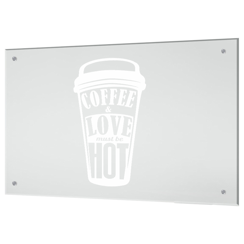 Изображение товара Защитный экран Borntoprint Кофе и любовь должны быть горячими 60x90x0.4 см закаленное стекло цвет прозрачный