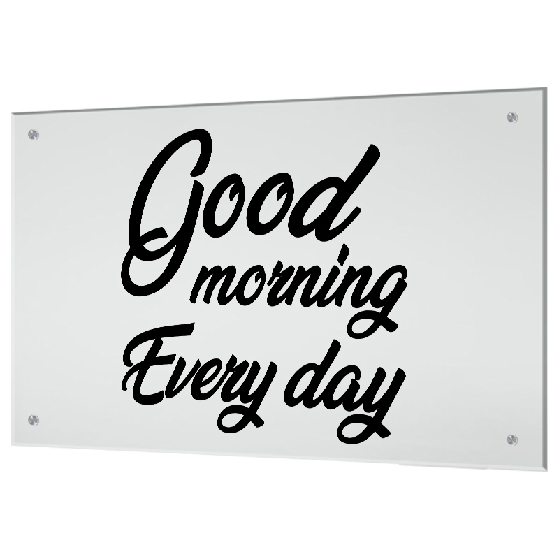 Изображение товара Защитный экран Borntoprint Good morning black 60x90x0.4 см закаленное стекло цвет прозрачный