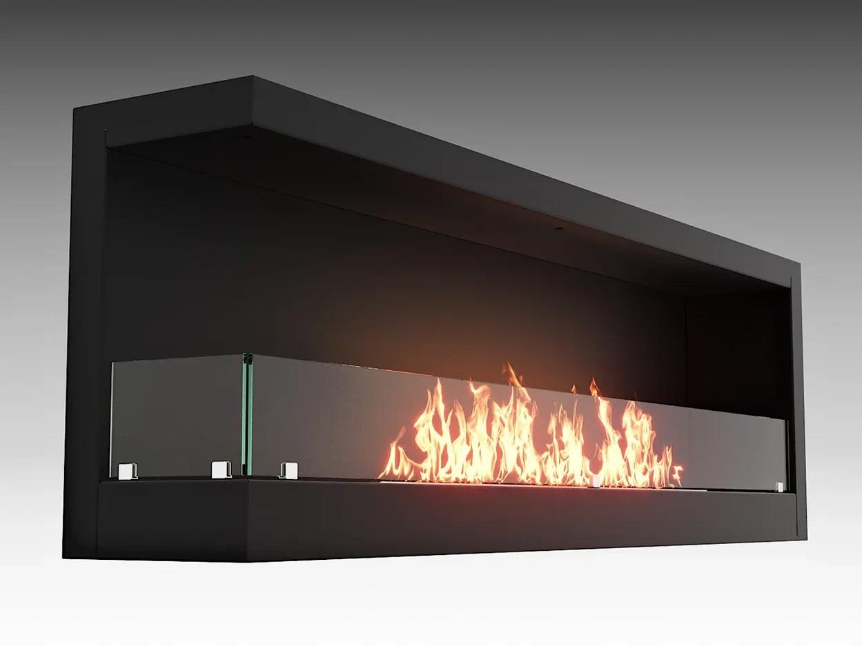 Изображение товара Встроенный угловой биокамин Lux Fire 1500 SL левый угол черный для помещений 32 м2