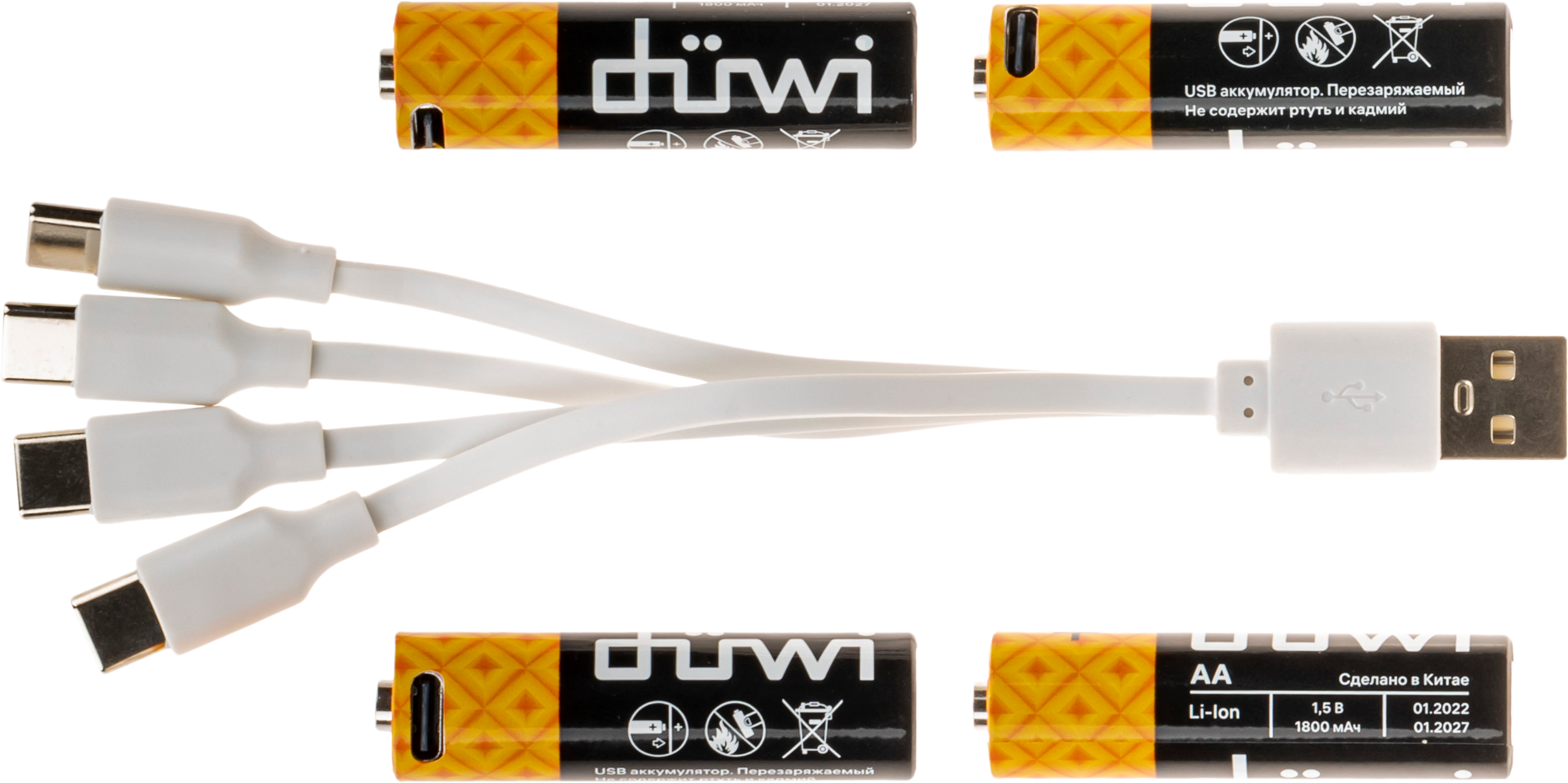 Аккумулятор Duwi Li-Ion LR6 AA 1800 мАч 1.5В 4 шт. - 6