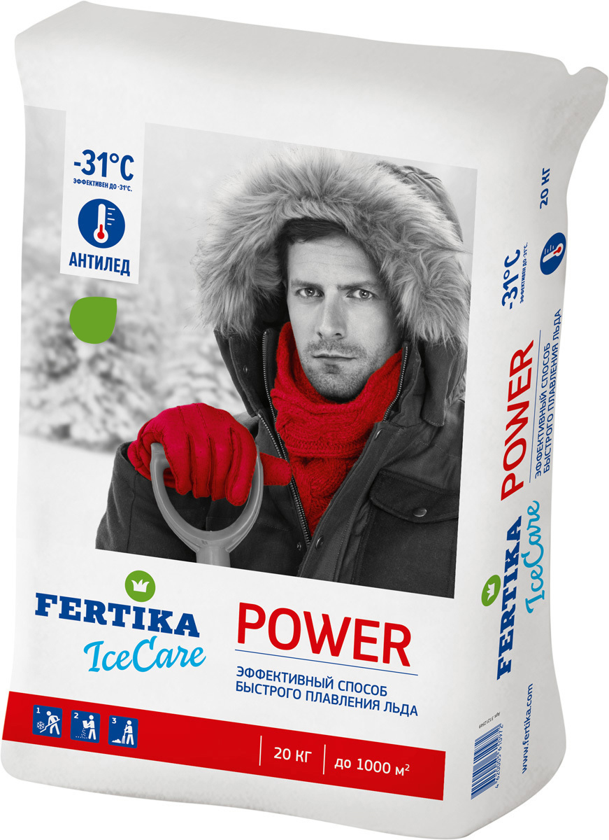 Изображение товара Противогололёдное средство FERTIKA Ice Care Power 20 кг для удаления льда и снега