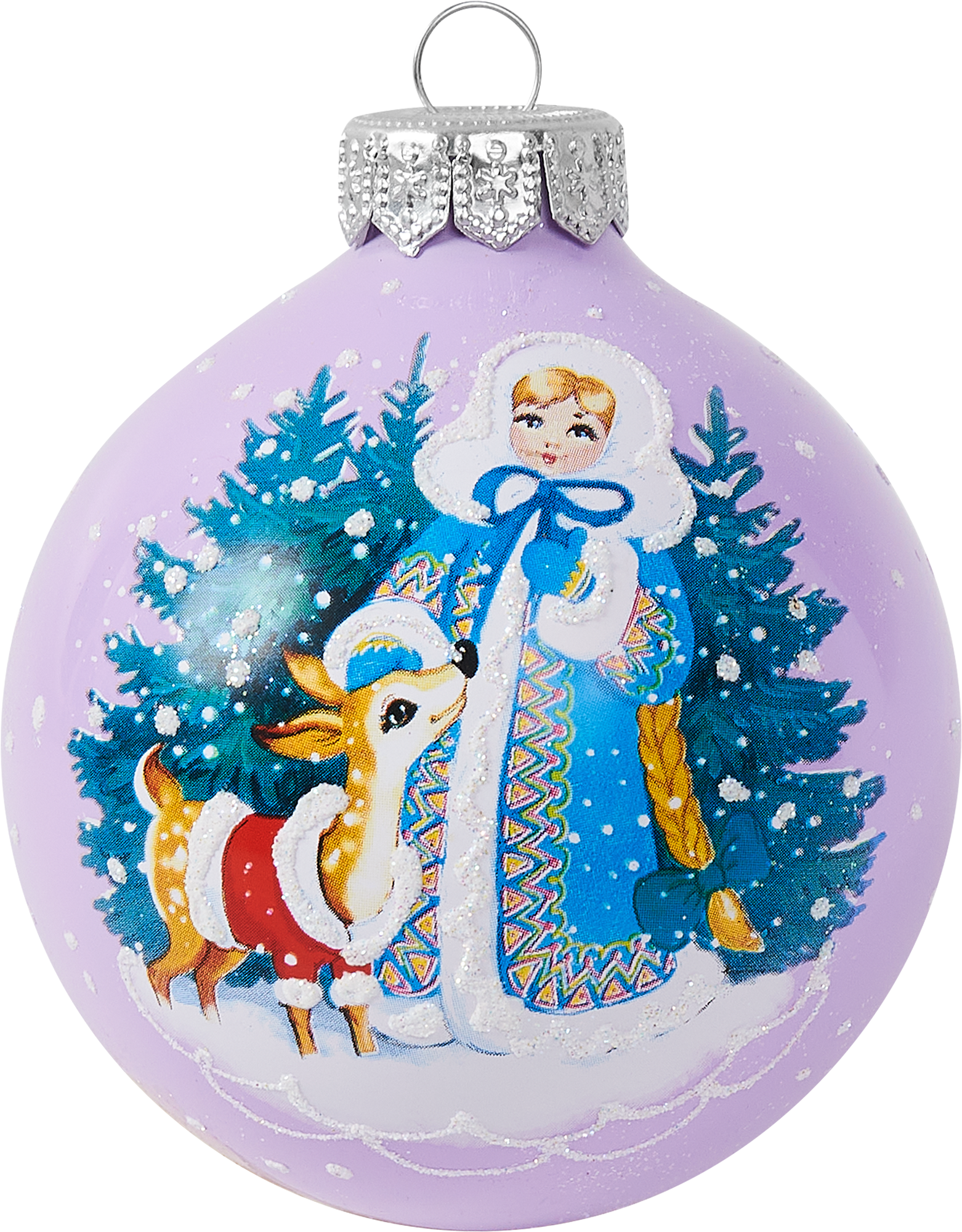 Изображение товара Шар Снегурочка зимняя КУ-80-214173 Коломеев 8x9 см