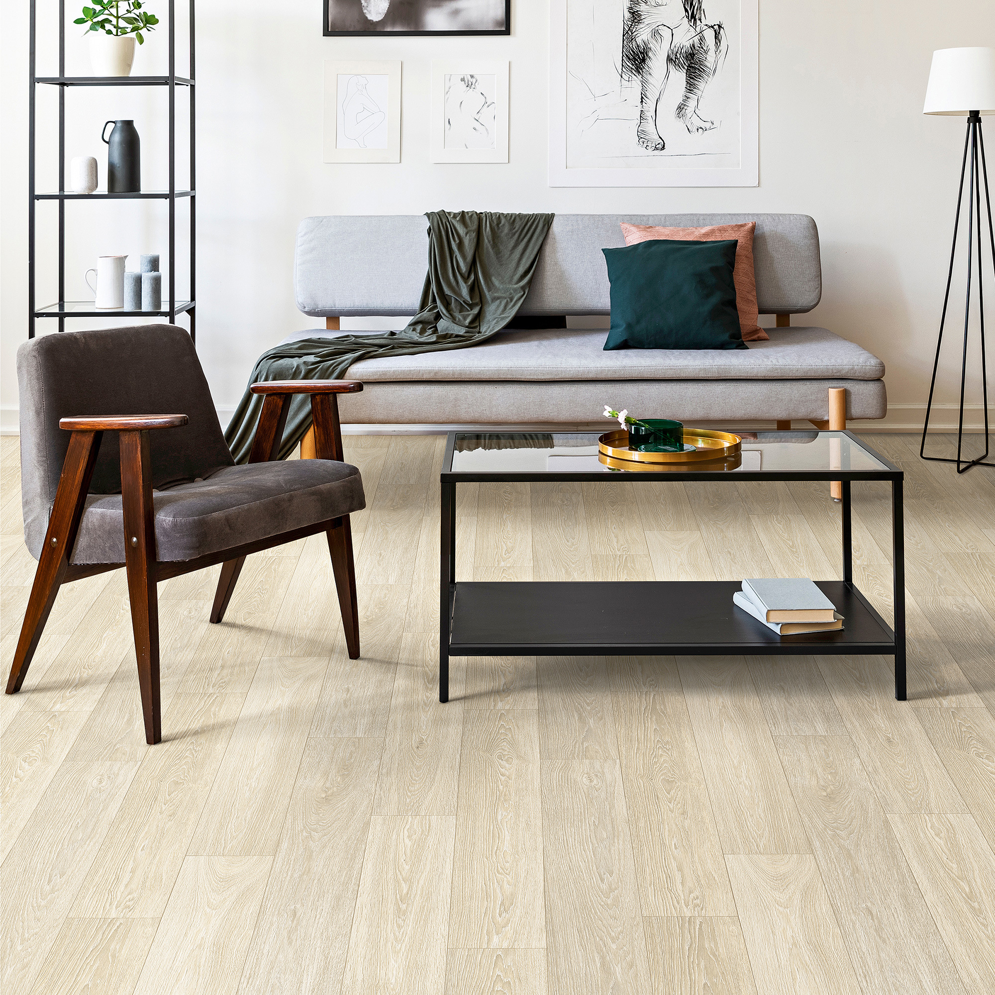 Изображение товара Линолеум Дуб Кемер 21 класс 3.5 м Влагостойкий структурный для дома