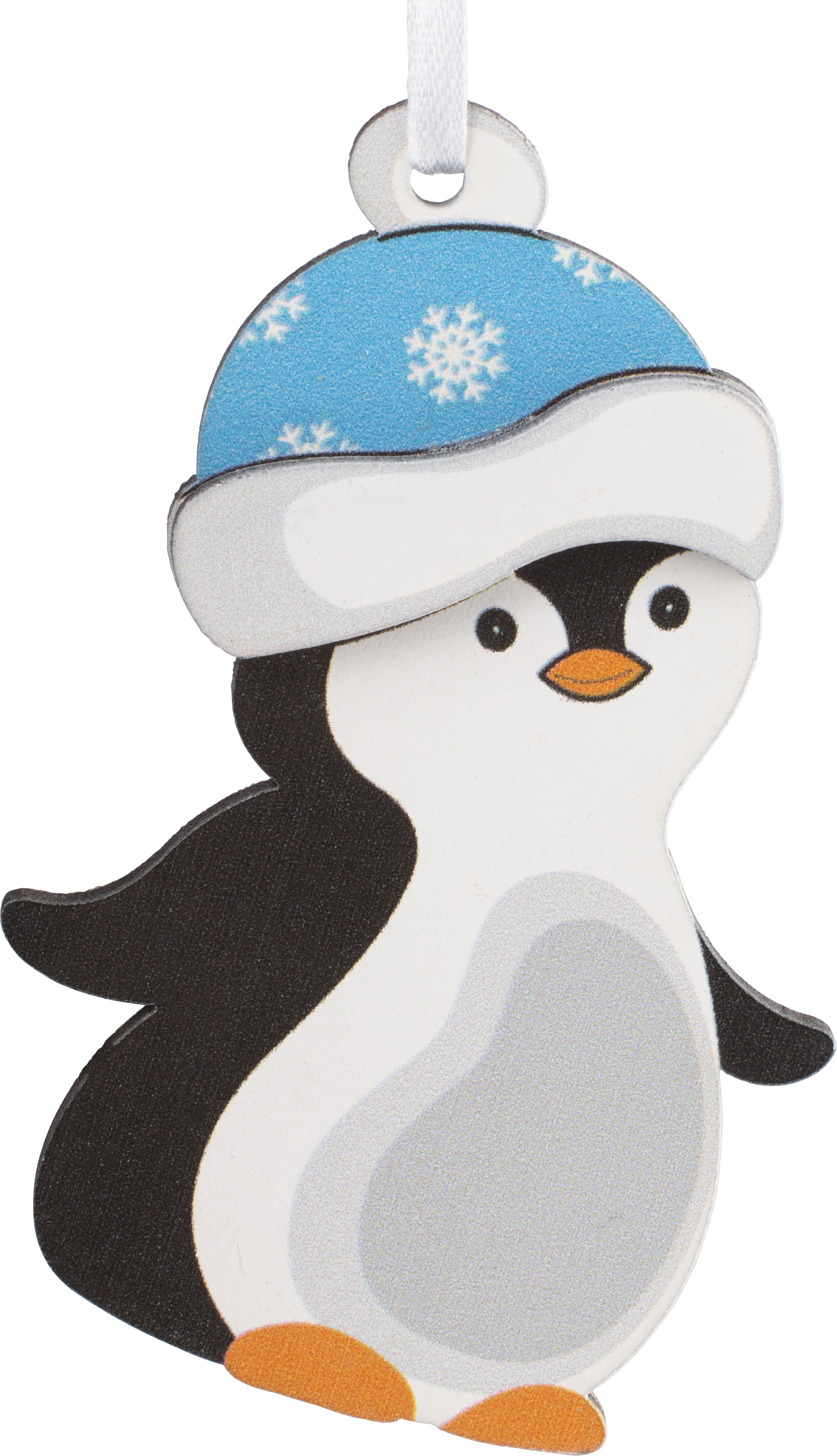 Изображение товара Украшение новогоднее «Пингвин в голуб шапке», 9.4 см, фанера