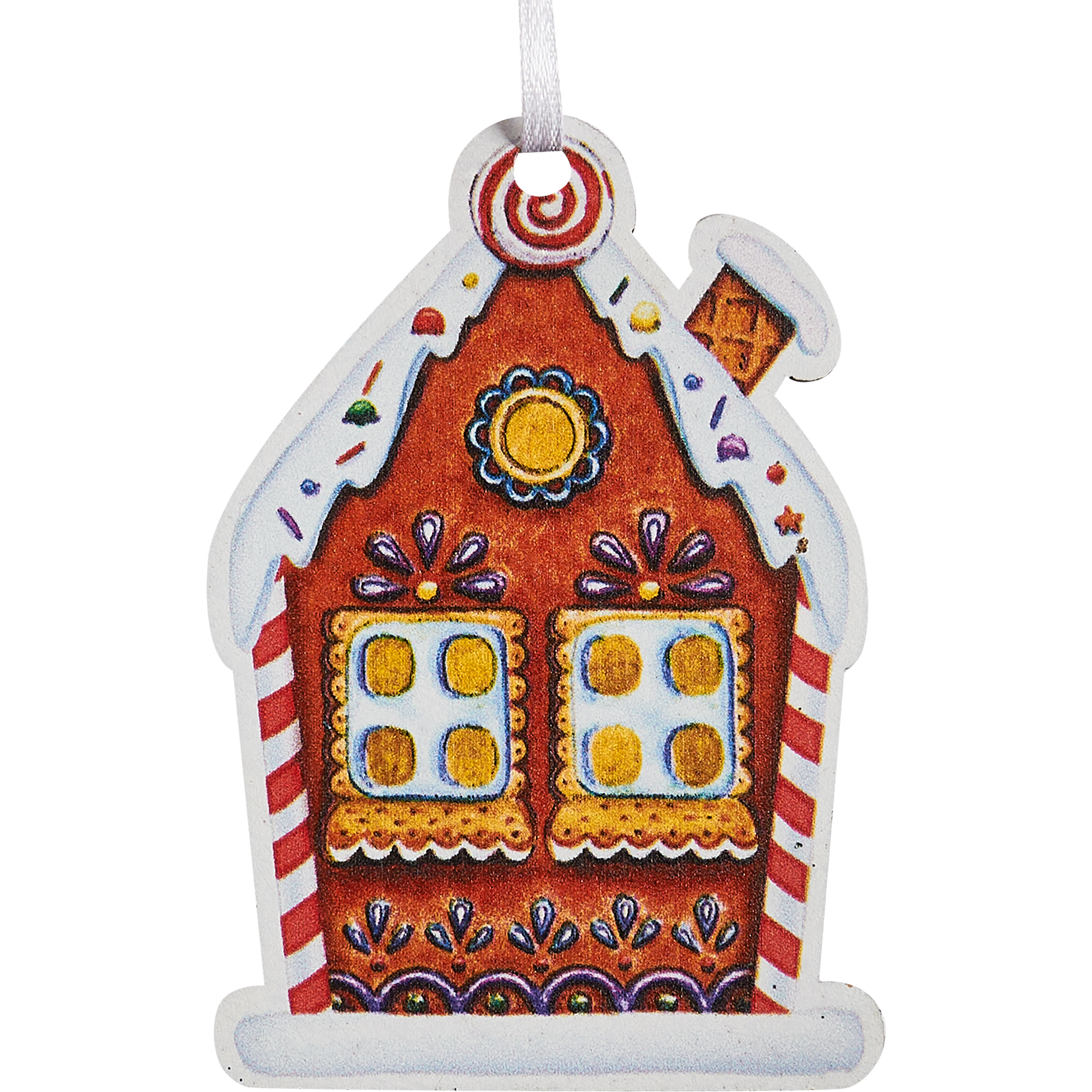 Изображение товара Декоративная подвеска Пряничный домик разноцветная, для елки и декора