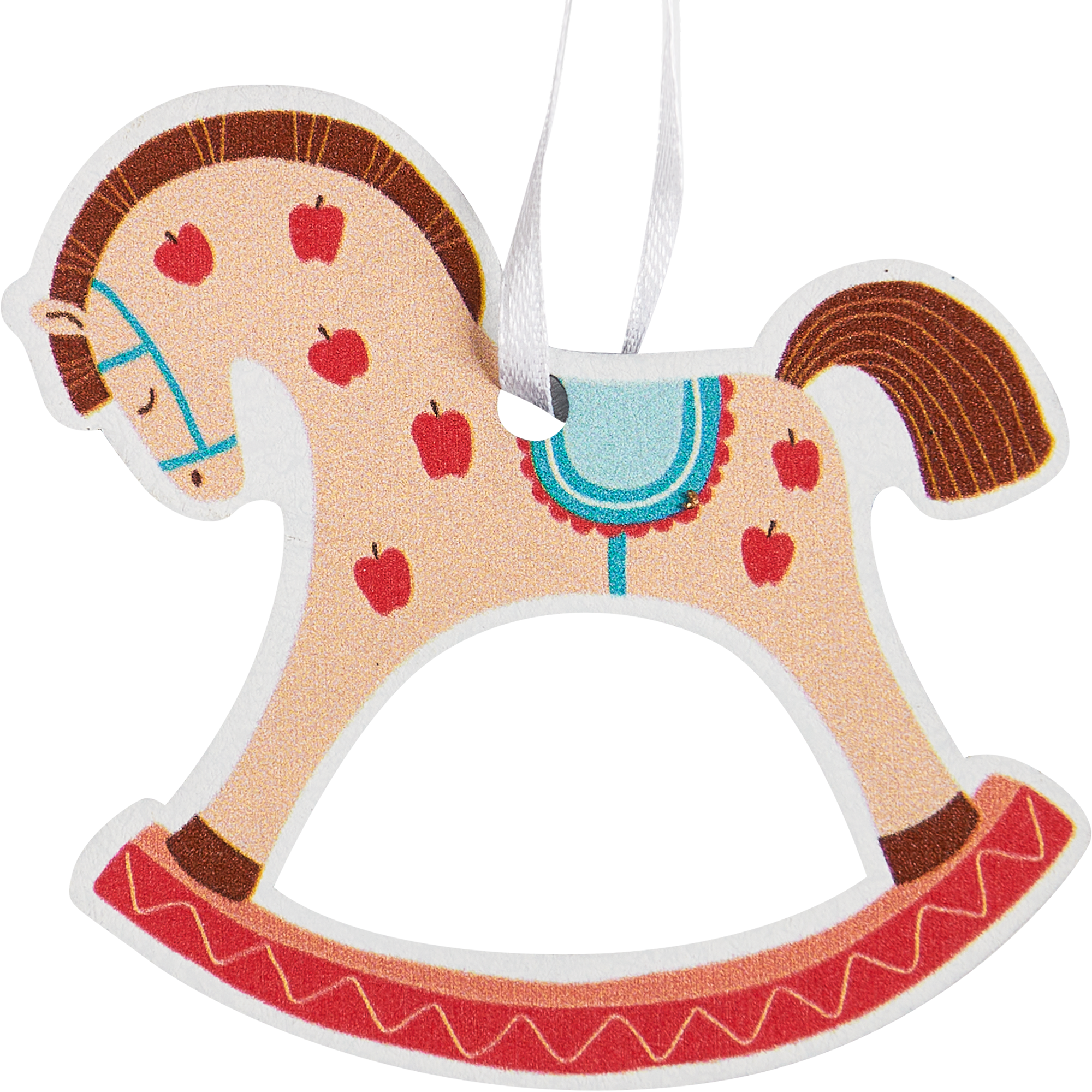 Изображение товара Декоративная подвеска Лошадь с яблоками 7.4x7.8 см разноцветная