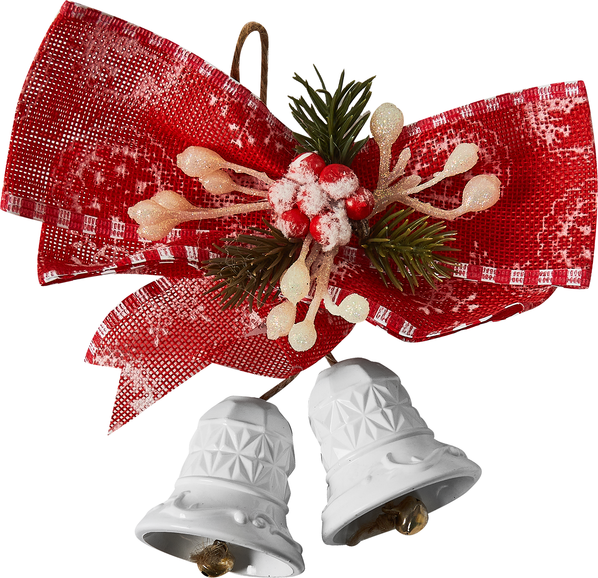 Изображение товара Новогоднее украшение Колокольчики 15x15 см белое елочная игрушка с подсветкой