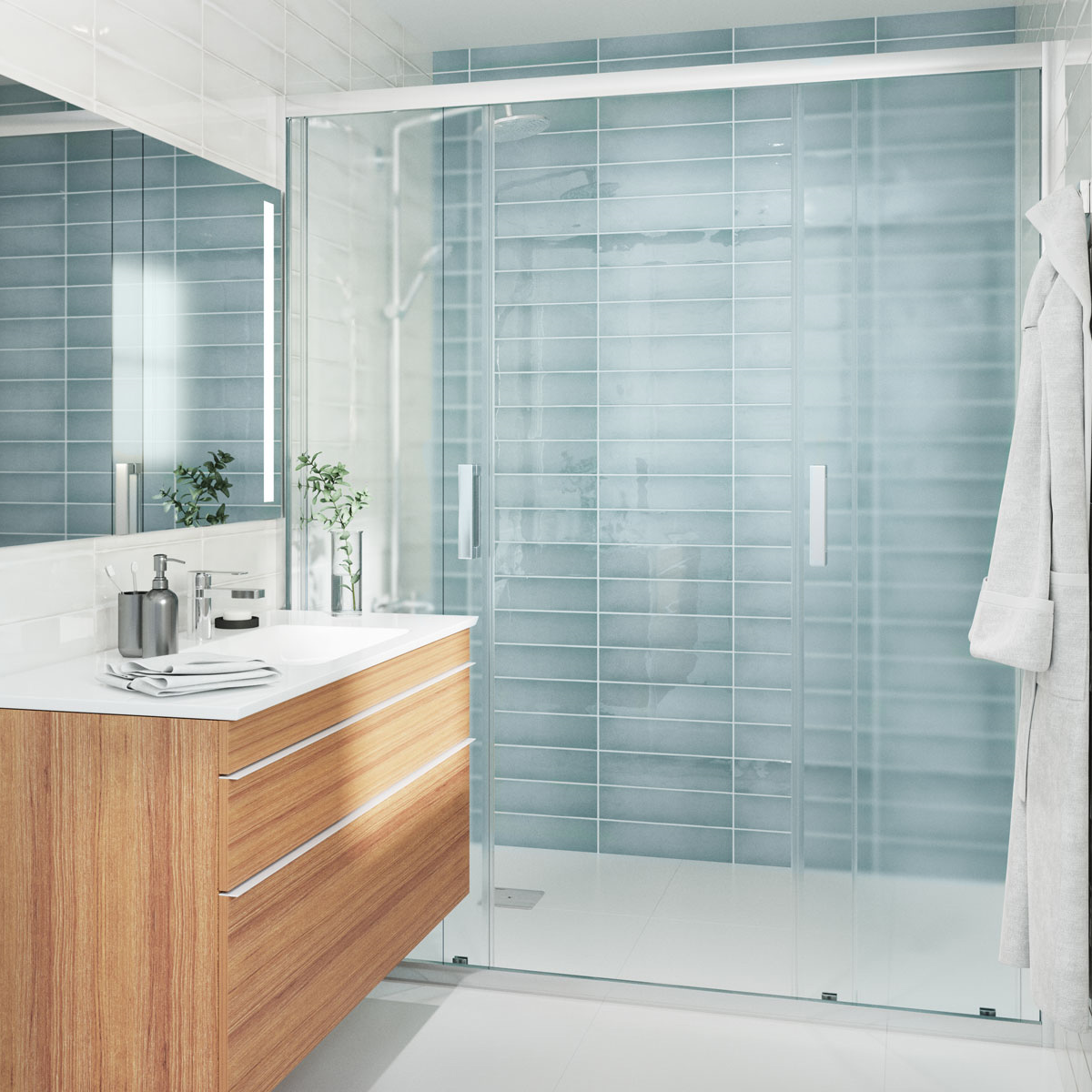 Изображение товара Настенная керамическая плитка Decocer Tivoli Sea 10x40 см глянцевая синий для интерьера