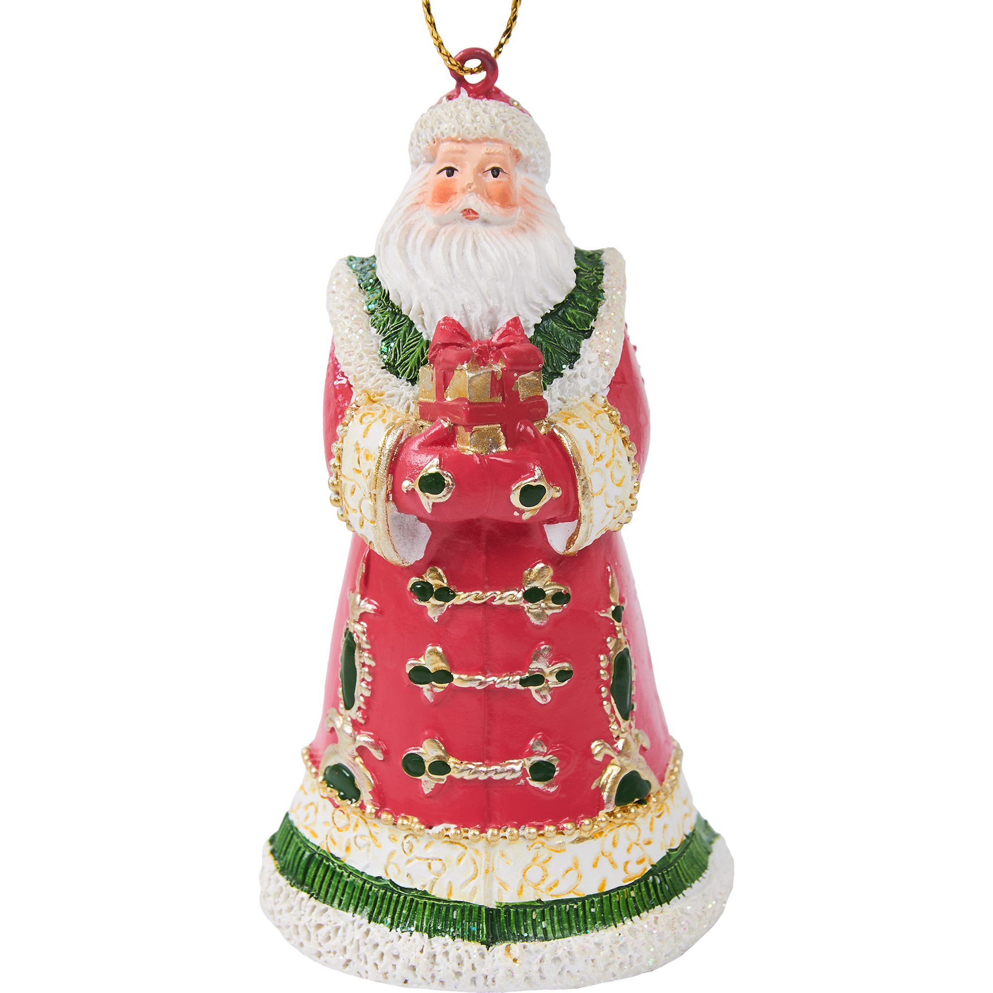 Изображение товара Подвесное украшение Дедушка мороз елочная игрушка разноцветное 4.5x10.5x4.5 см