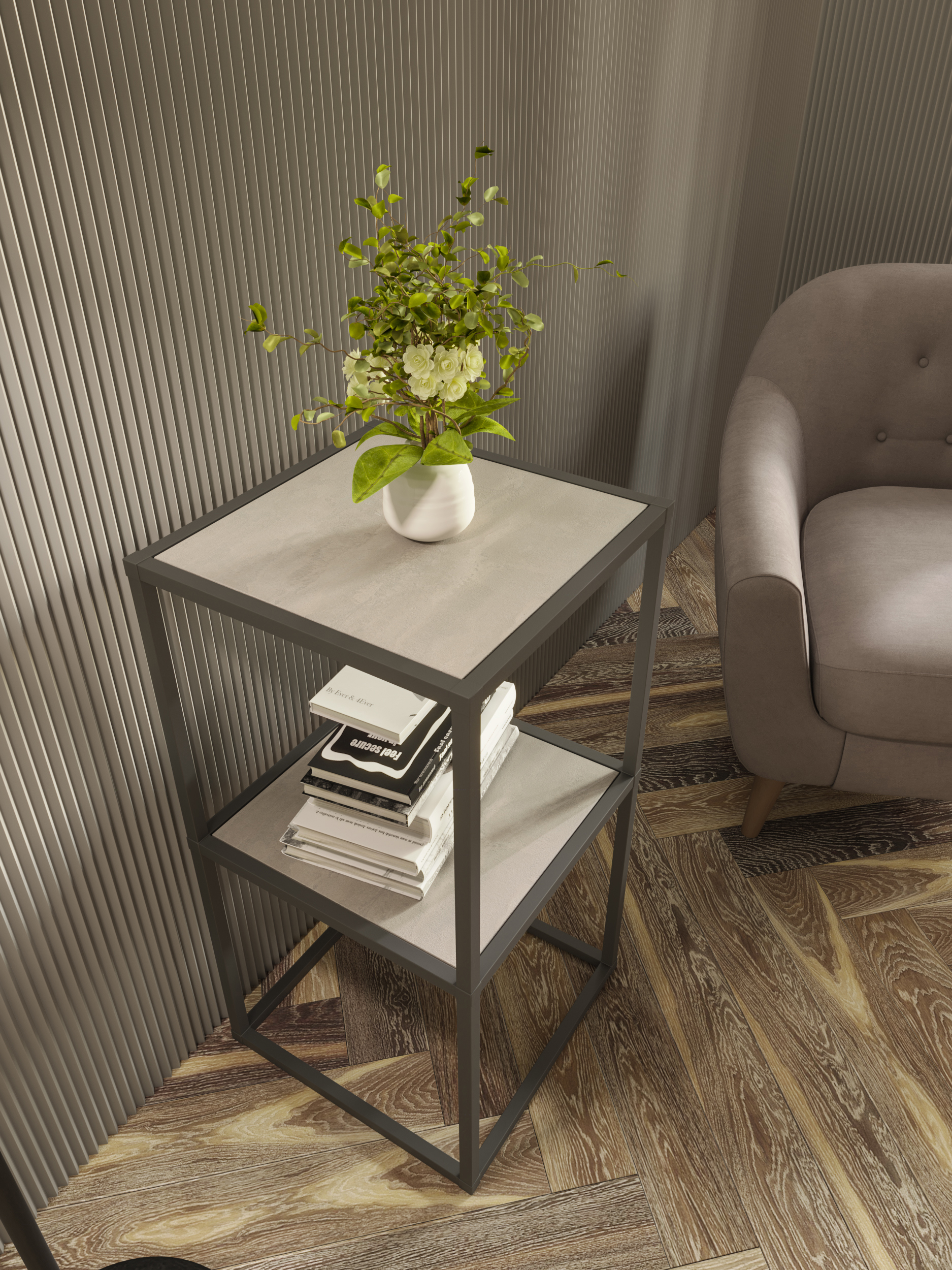 Изображение товара Стеллаж с полками Найди 40x78.2x40 см алюминий бетон универсальный