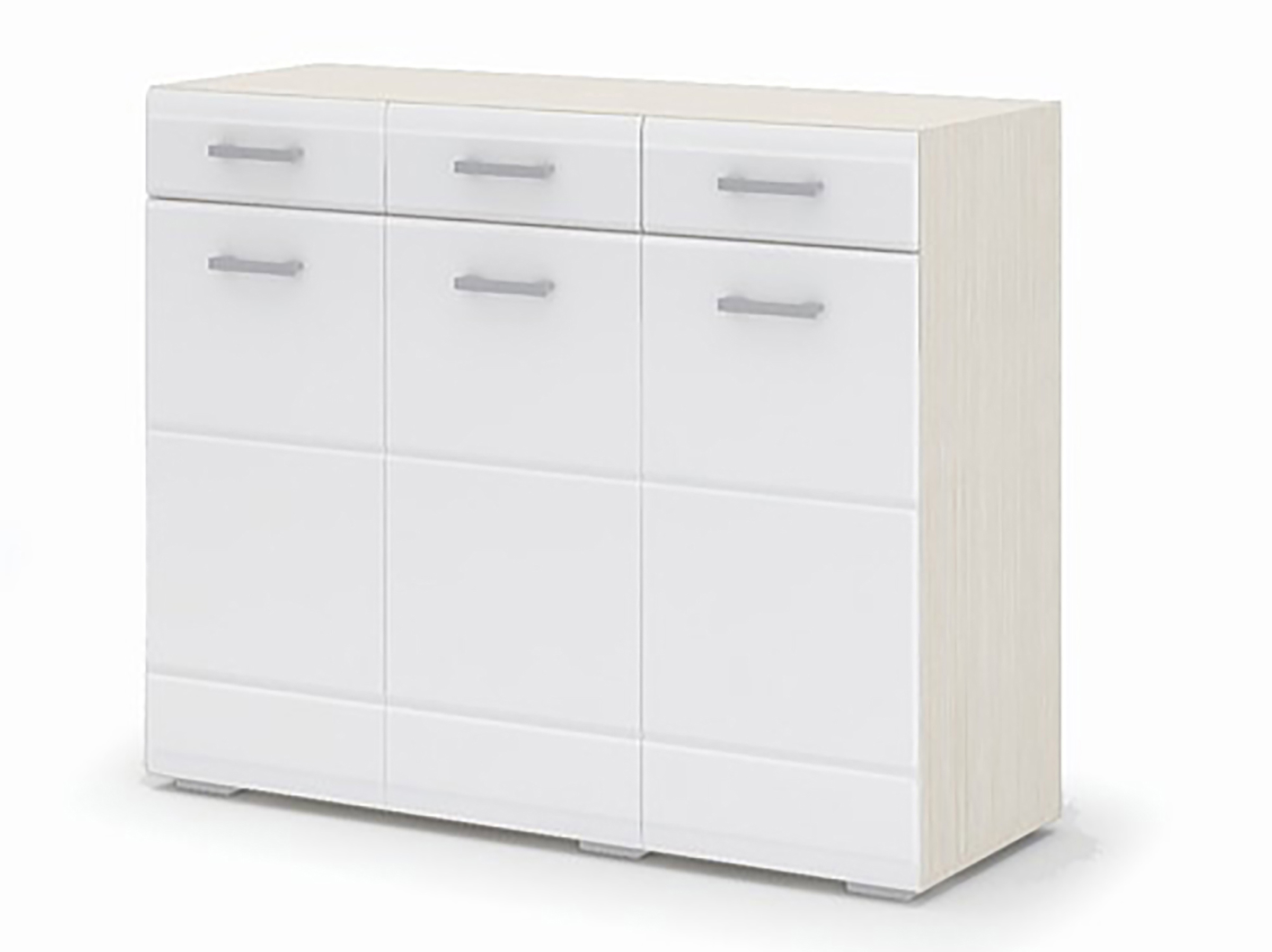 Изображение товара Комод Симба 3 ящика из ЛДСП белый глянец для детской комнаты