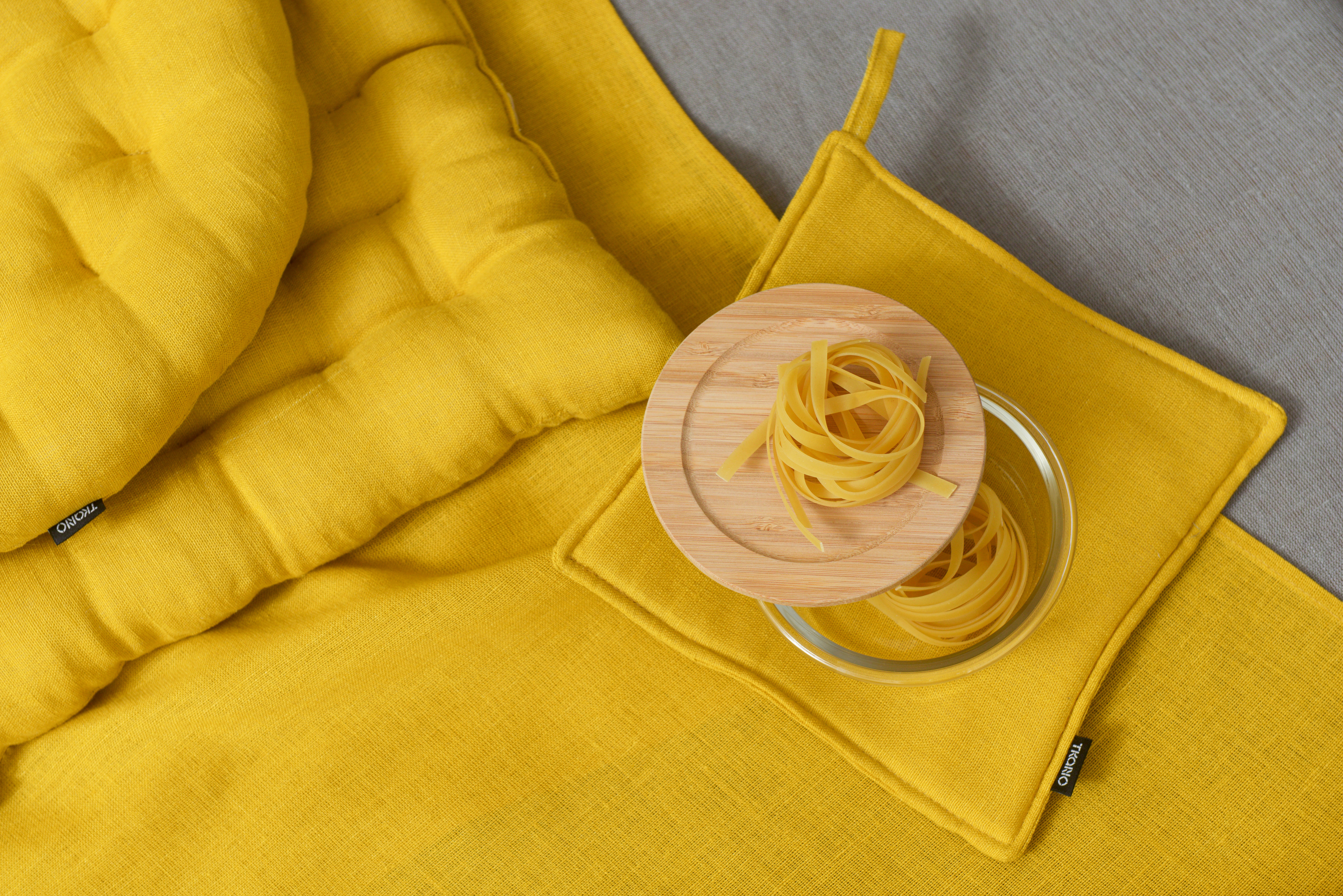 Изображение товара Прихватка Tkano Essential Лён Горчичный 22x22 см