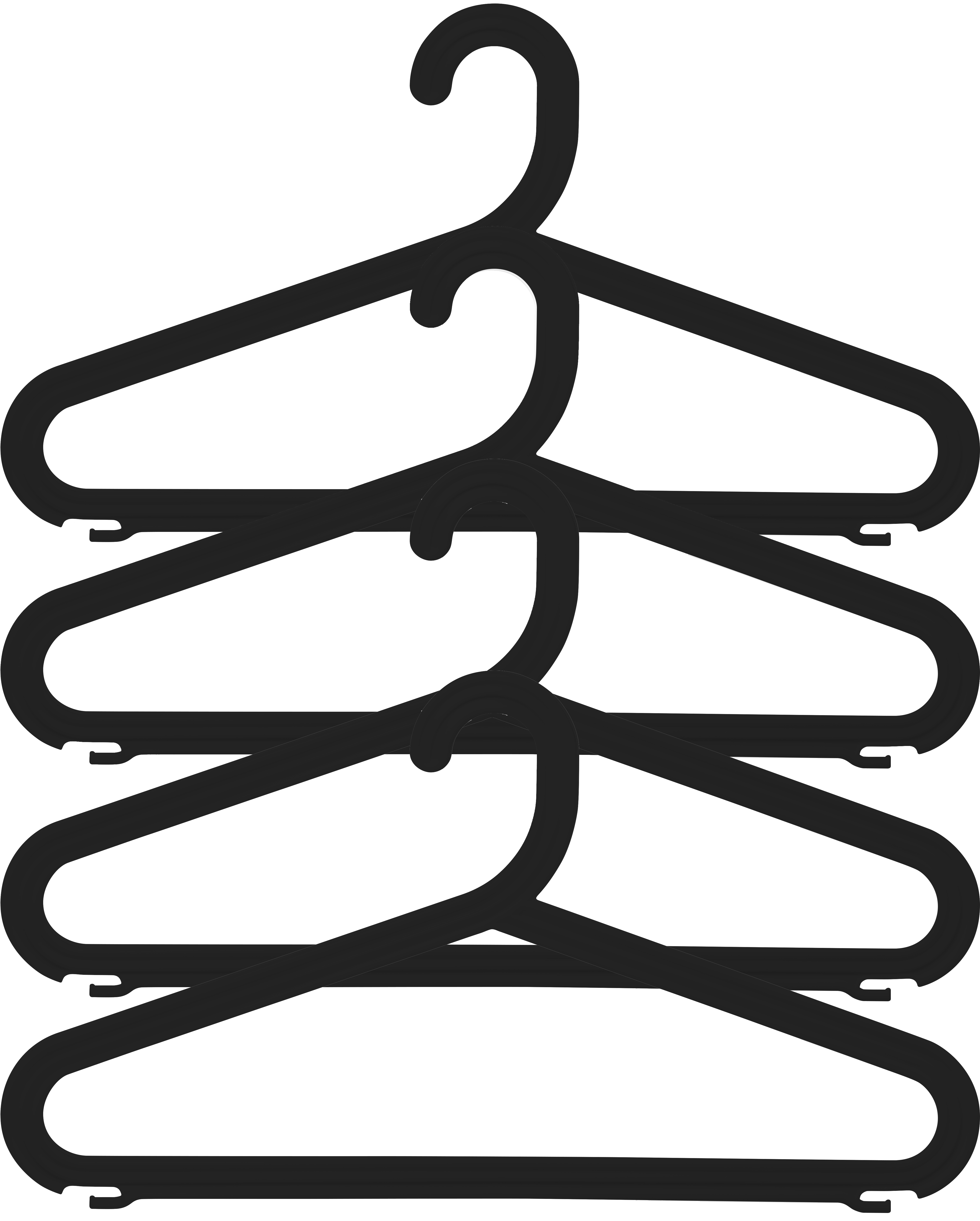 Набор вешалок Spaceo 42 см полипропилен цвет черный 4 шт