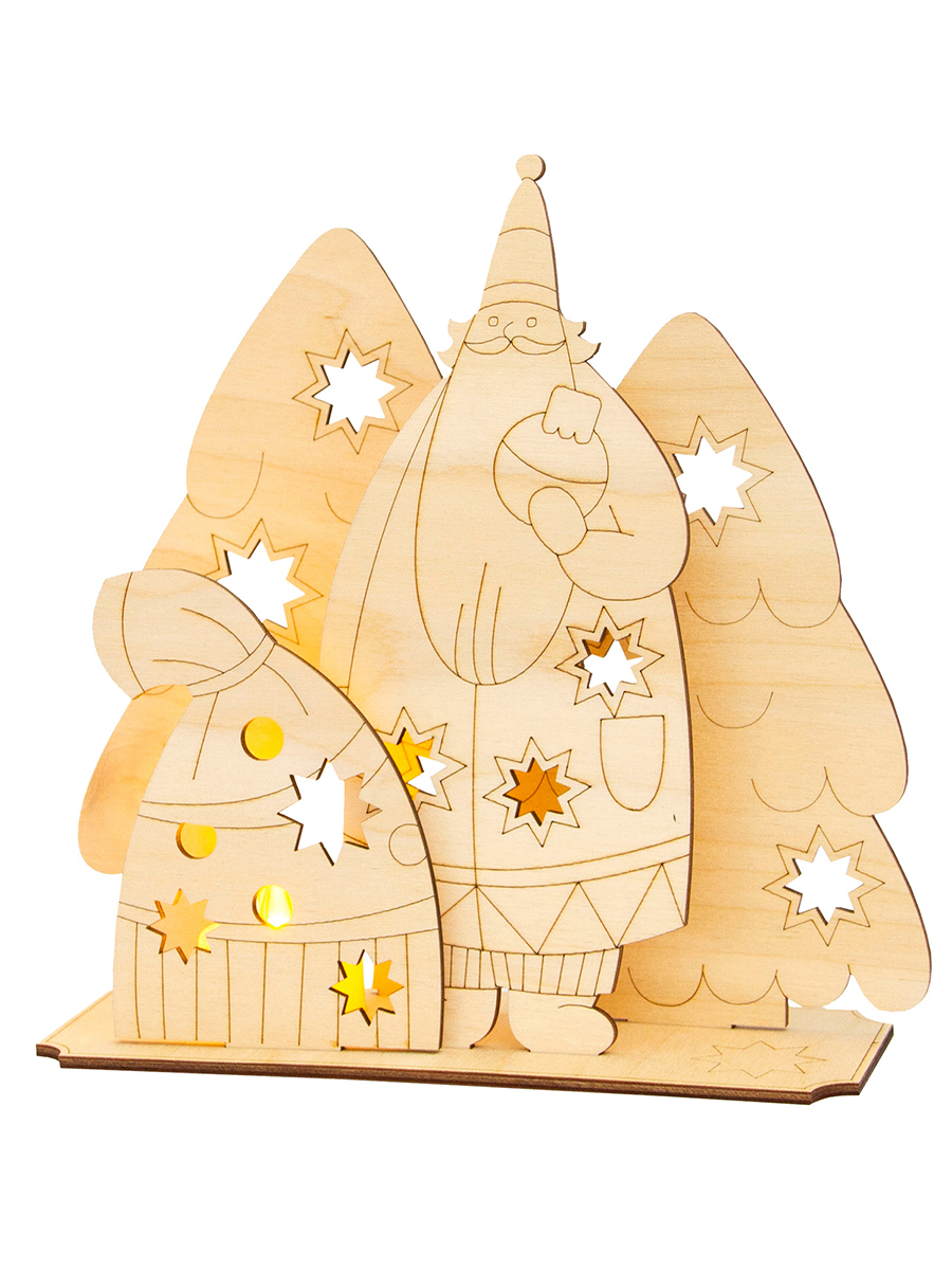 Изображение товара Сборная модель Дед с мешком с подсветкой