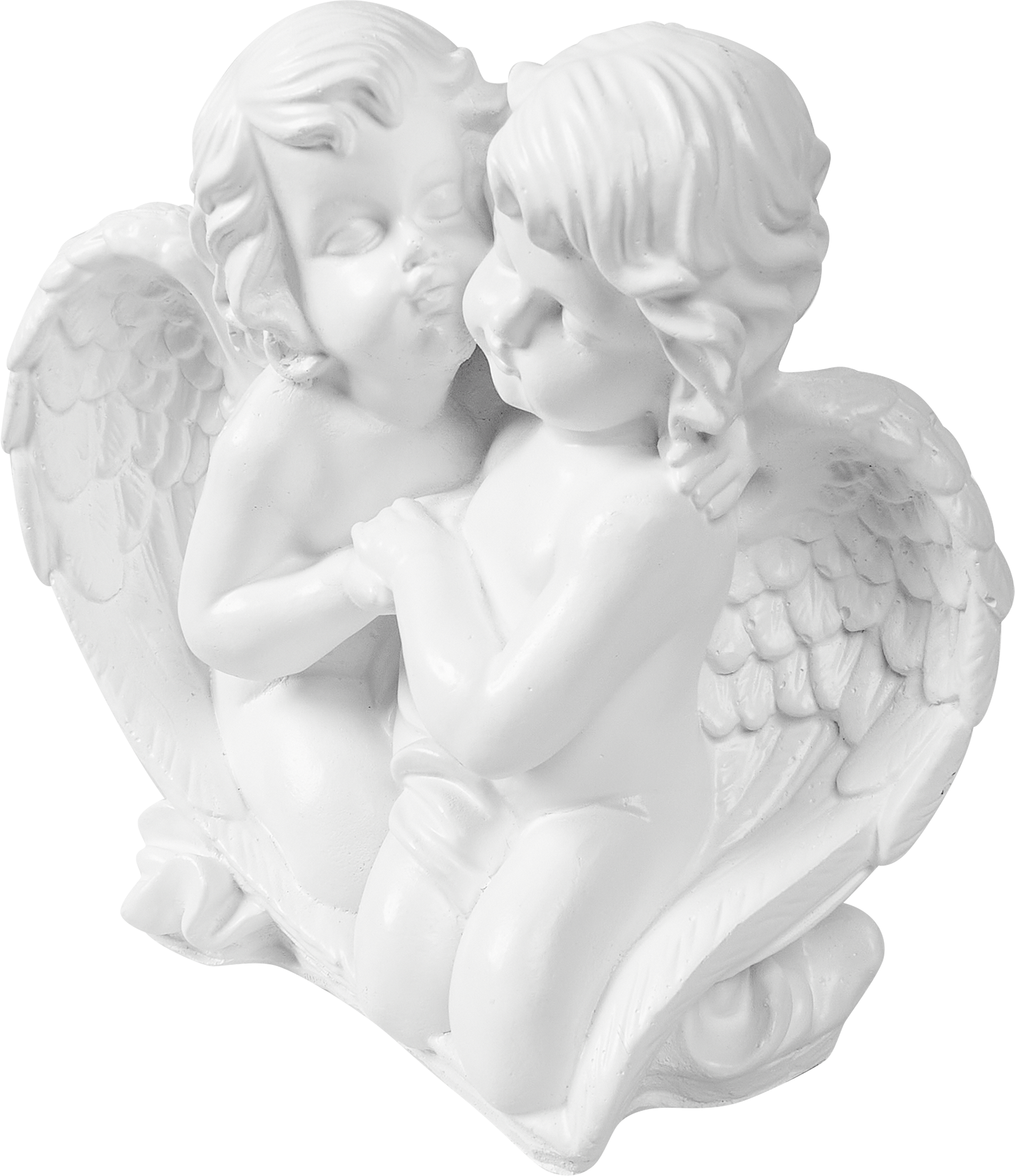 Изображение товара Фигура Пара ангелов Белый гипс Лаковая отделка