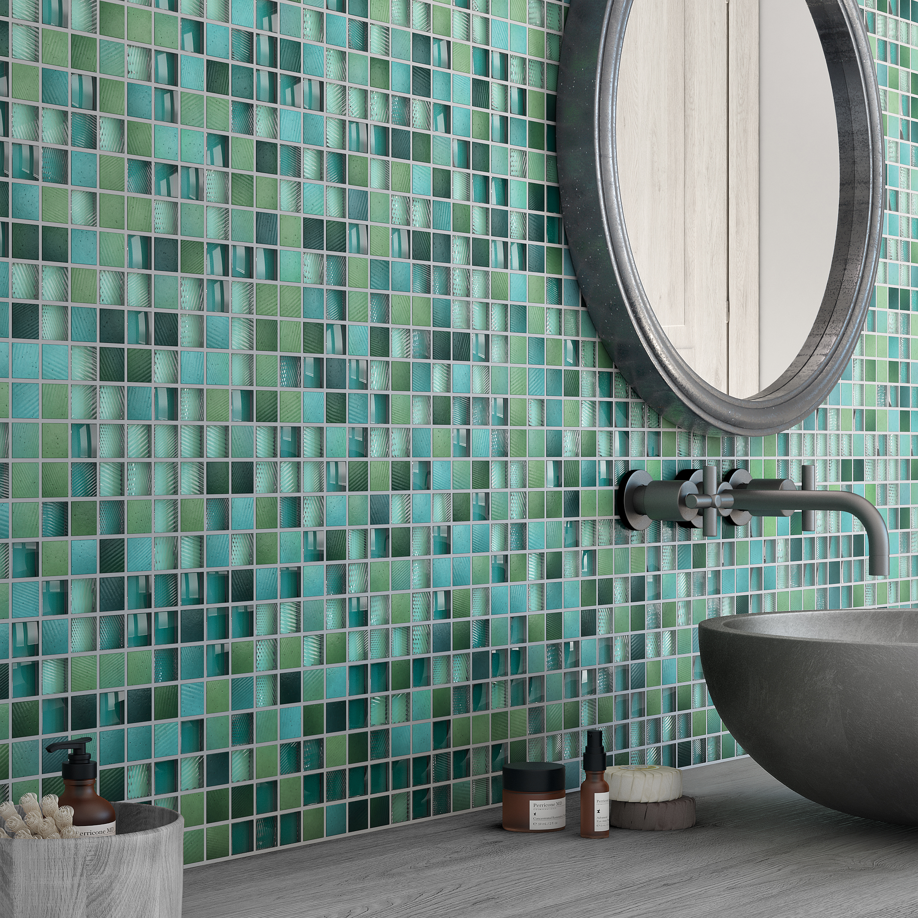 Изображение товара Мозаика Artens 30х30 см из стекла серого цвета