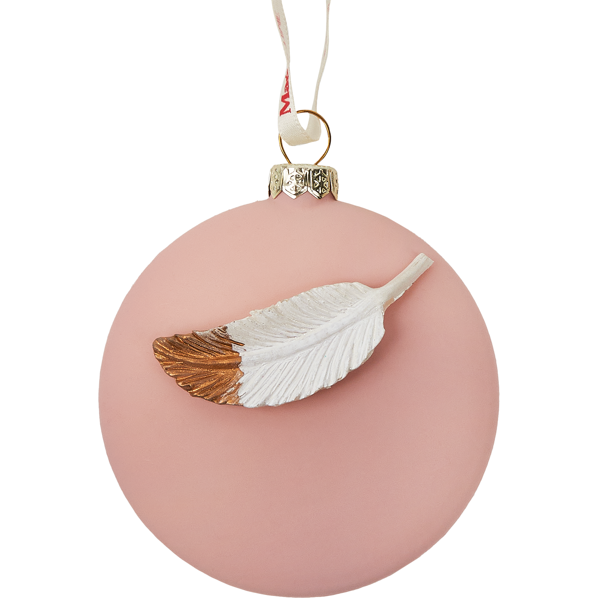 Изображение товара Подвес Медальон перо 8x8 см цвет розовый