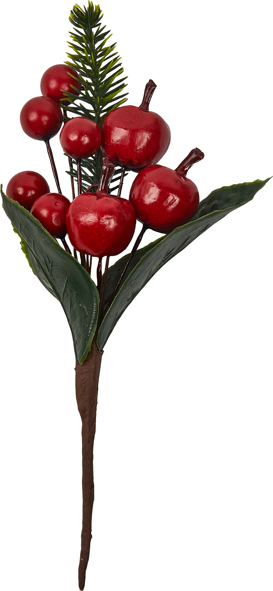 Изображение товара Новогоднее украшение ветка зимняя разноцветное 16x6 см для декора елки и интерьера