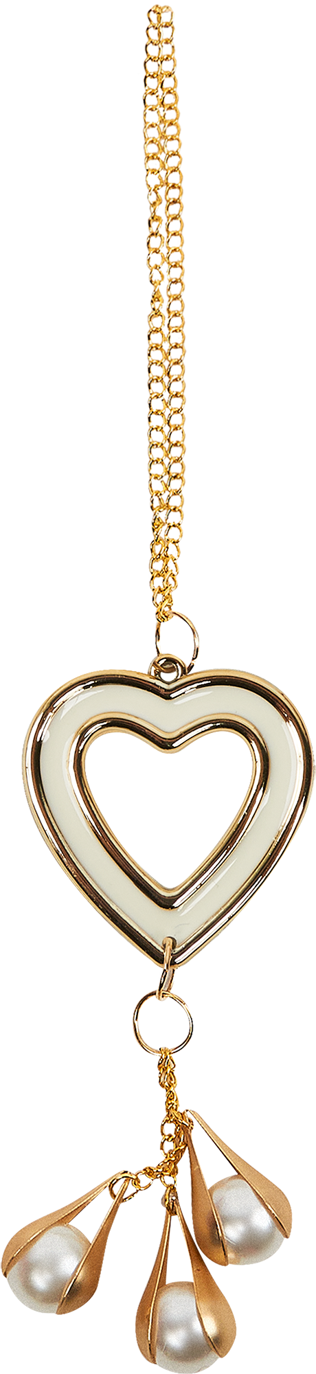 Изображение товара Подвес Сердечко 12x4.5 см золотой для елки и декора