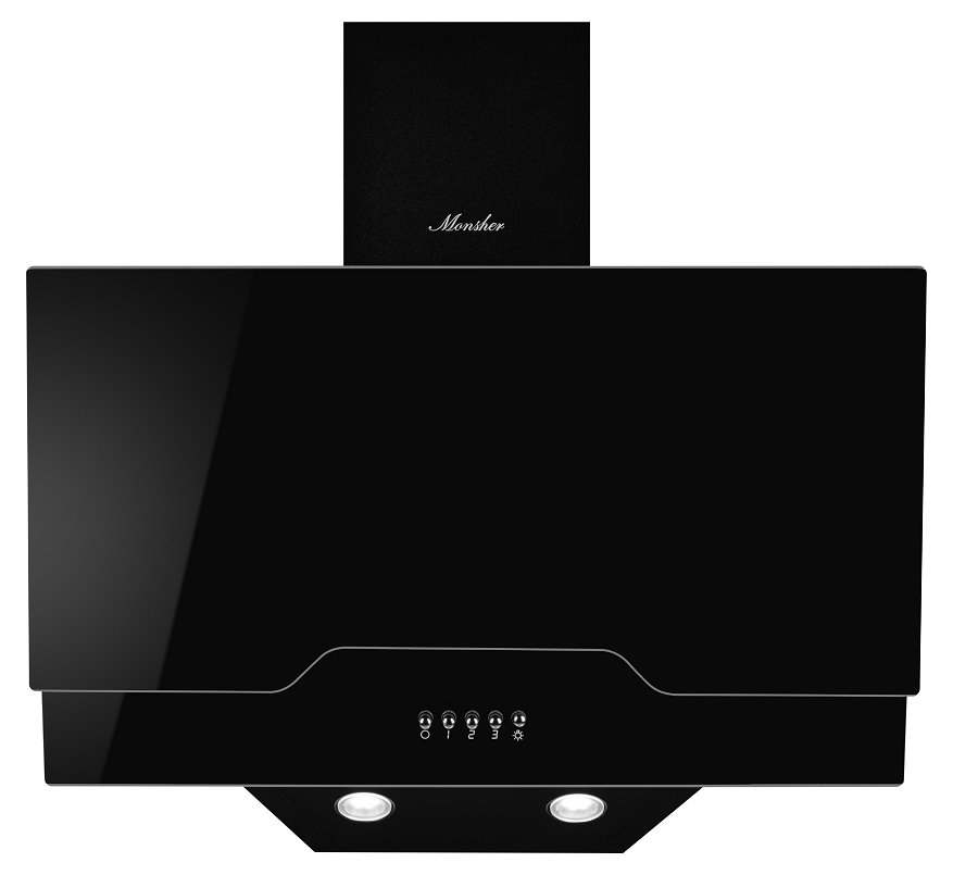 Изображение товара Наклонная вытяжка Monsher Laval 60 Noir 59.5 см черная стильная и мощная