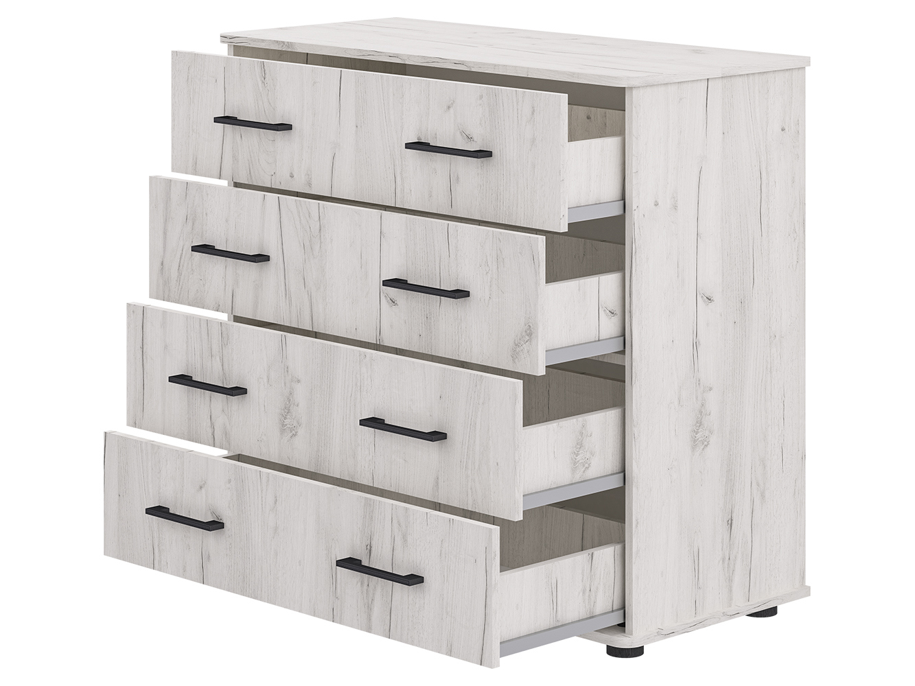 Изображение товара Комод Пирамида К-2 кр.свет 4 ящика 101x45x92 см ЛДСП цвет белый Изображение товара Комод Пирамида К-2 кр.свет 4 ящика 101x45x92 см ЛДСП цвет белый