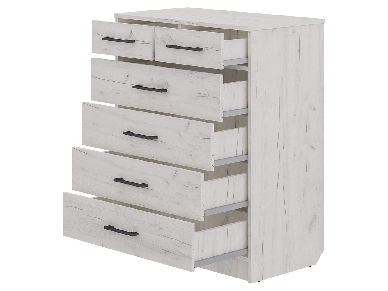 Изображение товара Комод Пирамида К-11 кр.св 6 ящиков 80x45x99 см ЛДСП цвет белый