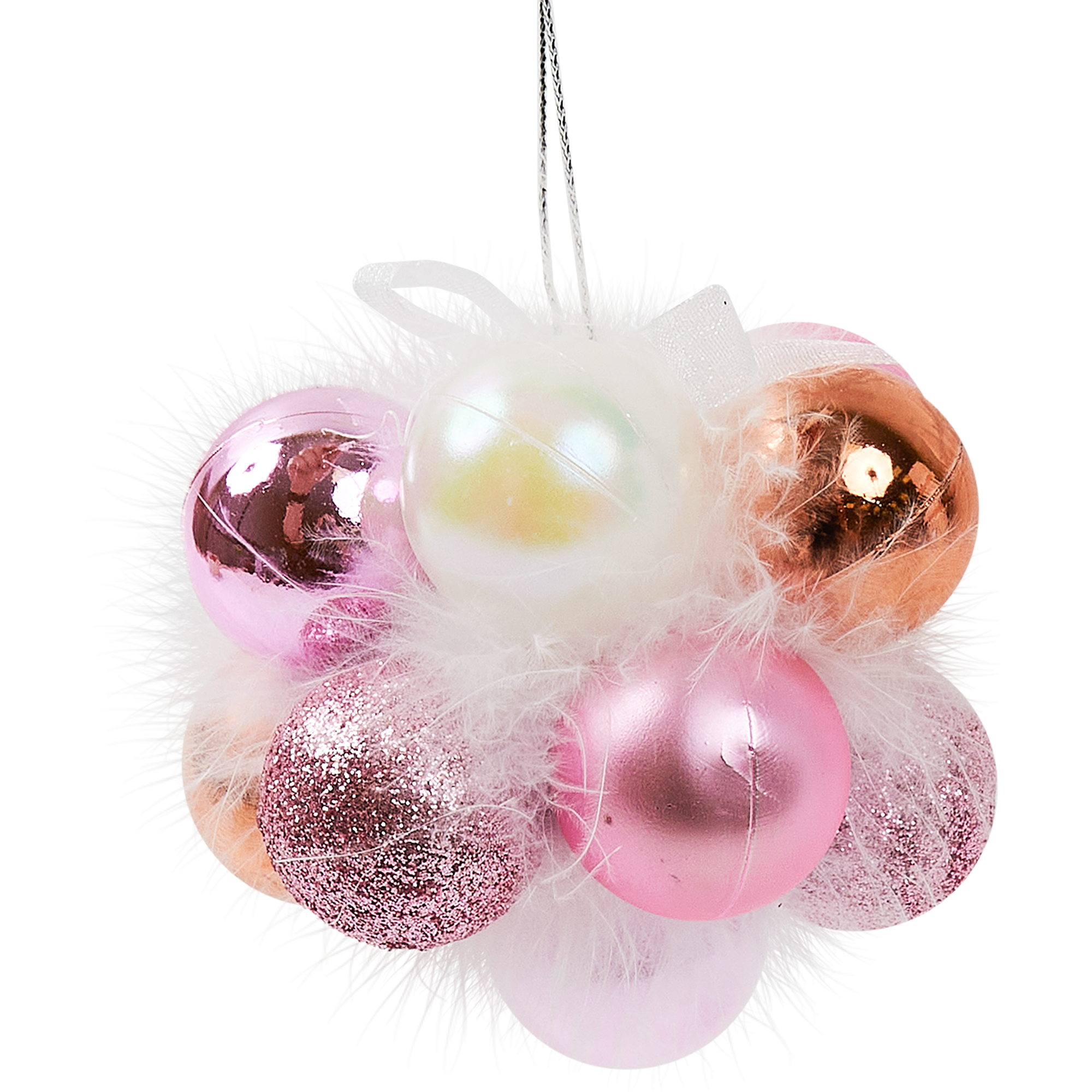 Изображение товара Украшение из шаров золото/белый/розовый