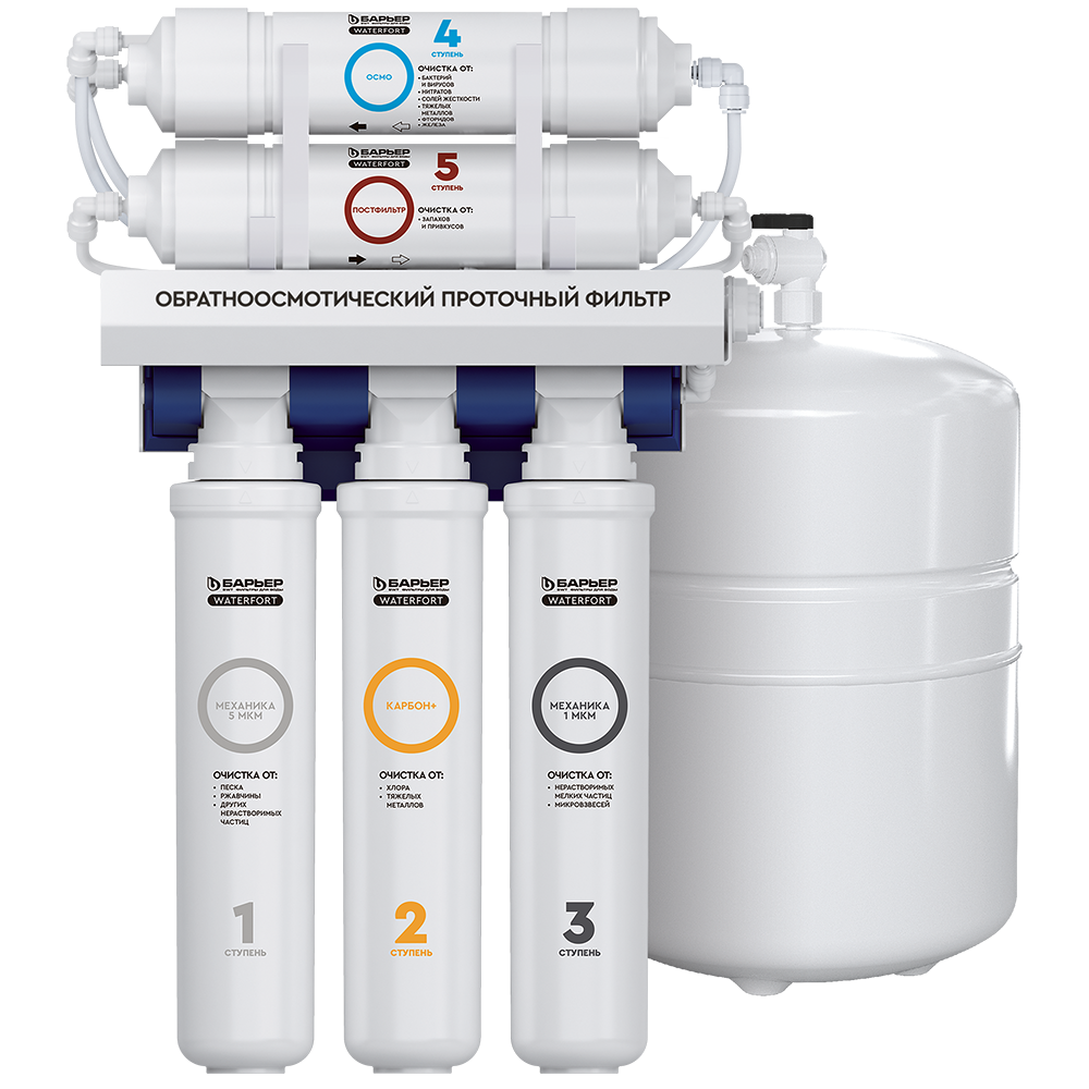 Изображение товара Система обратного осмоса Барьер WaterFort Osmo L 5 ступеней бак 12 л
