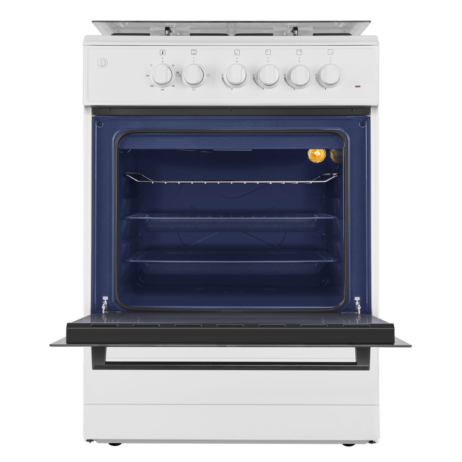 Изображение товара Газовая плита с электрической духовкой Maunfeld MGC60EEW03 60x87.5 см белая надежная современная