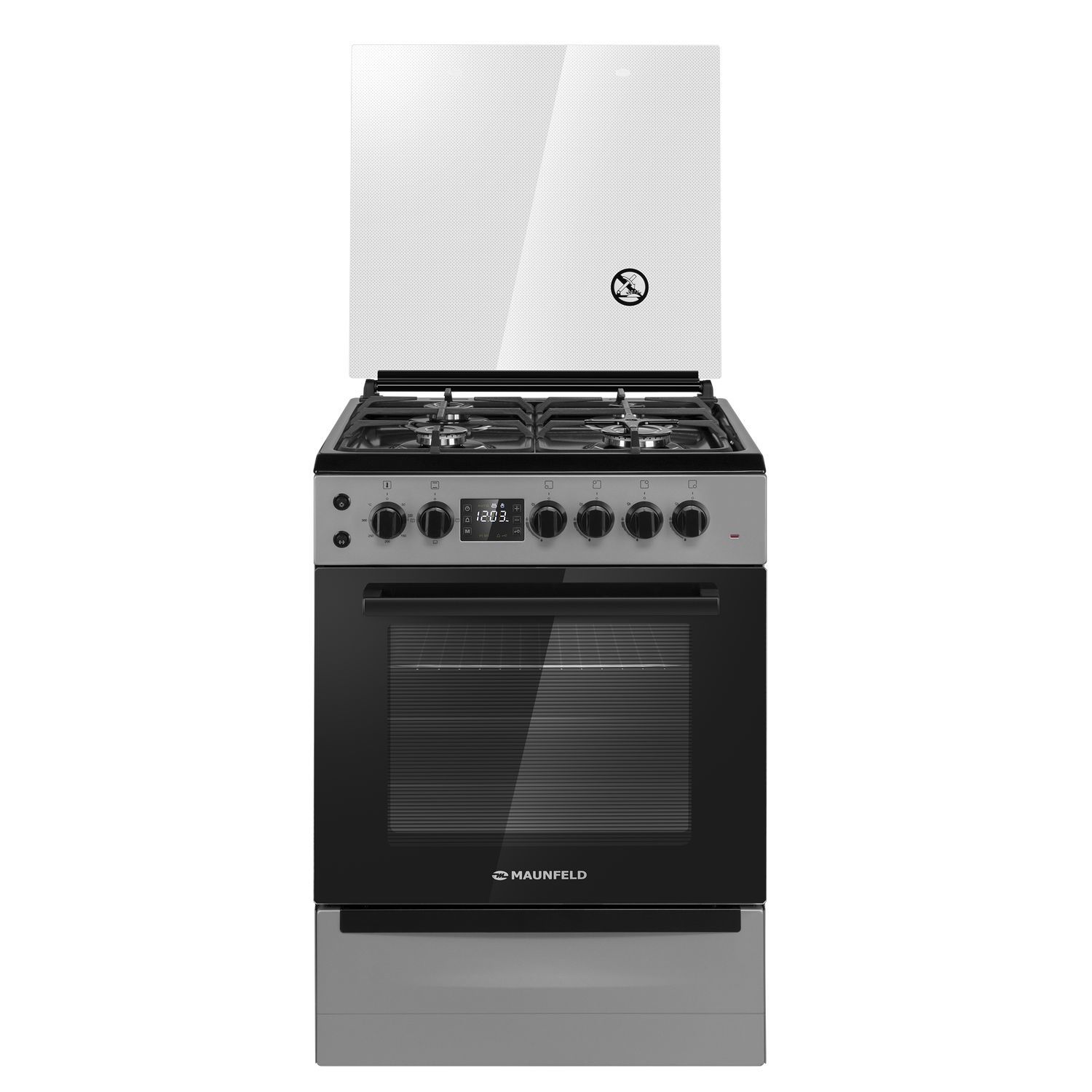 Изображение товара Газовая плита с электрической духовкой MAUNFELD MGC60ECGR05 60x87.5x64 см серый